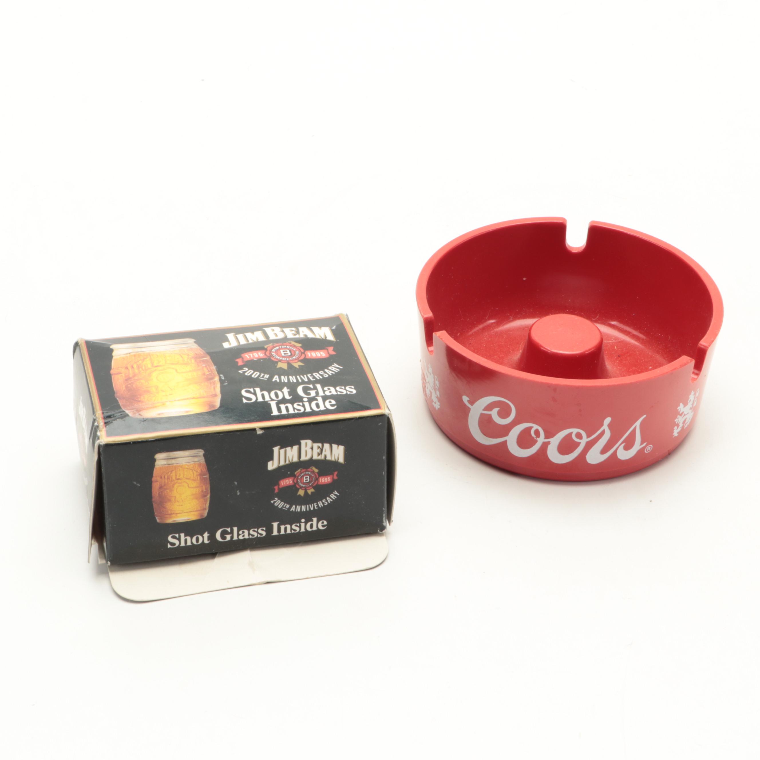 Budweiser Tray with Other Beer and Bar Accessories