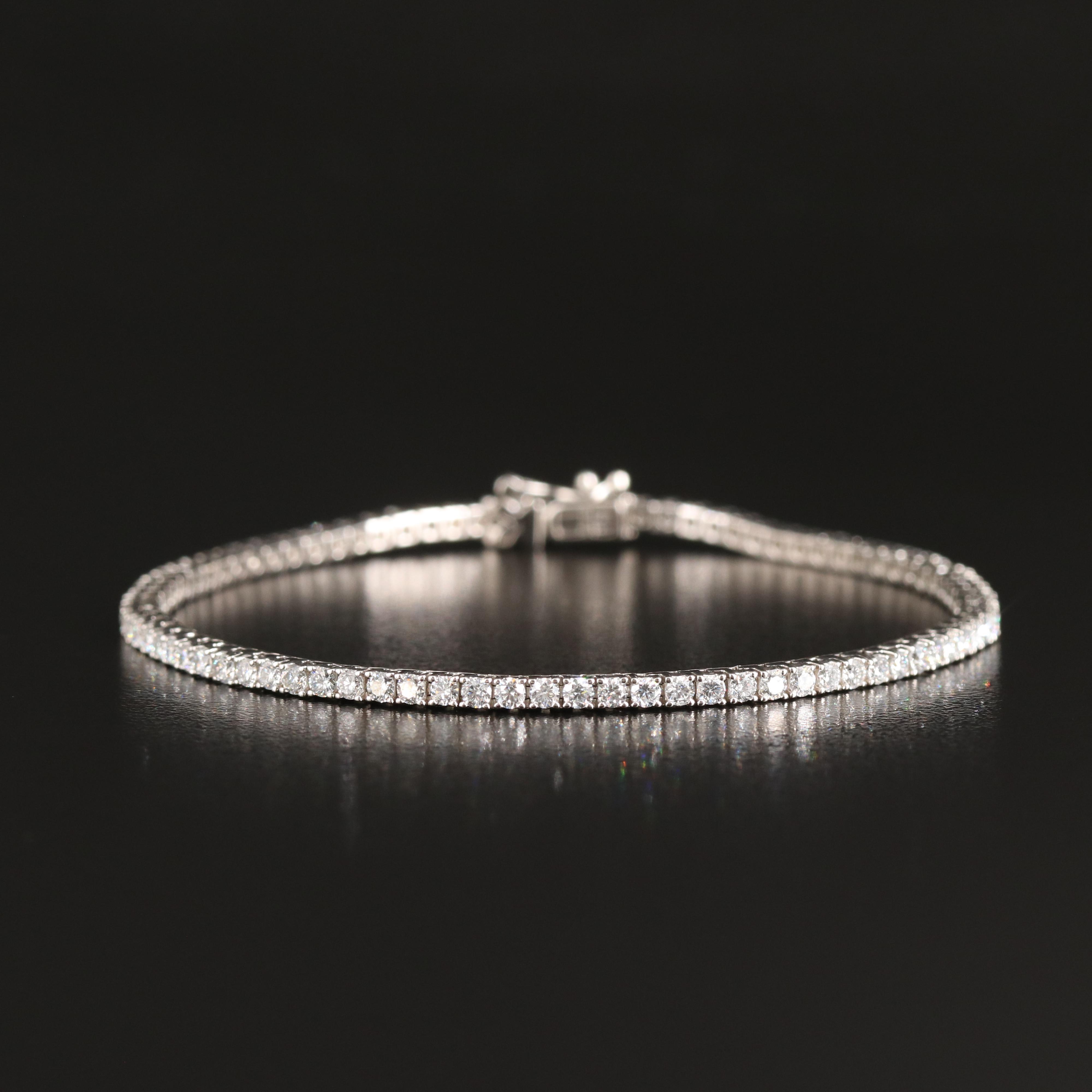 14K 3.00 CTW Lab Grown Diamond Line Bracelet with IGI Report