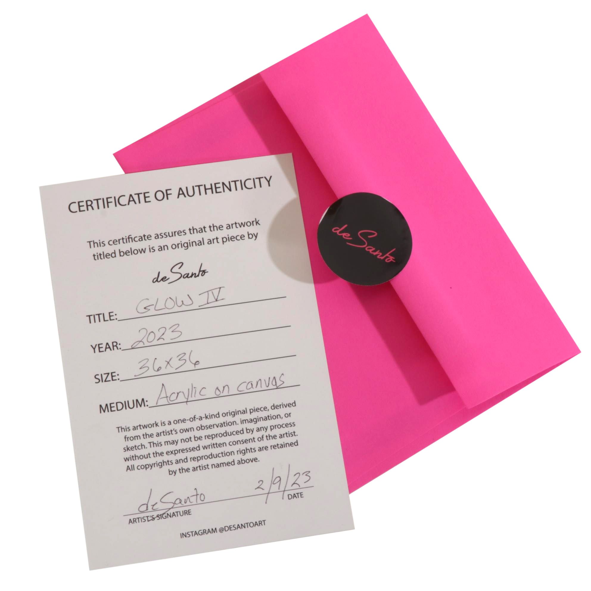 deSanto Op Art Acrylic Painting "Glow IV," 2023