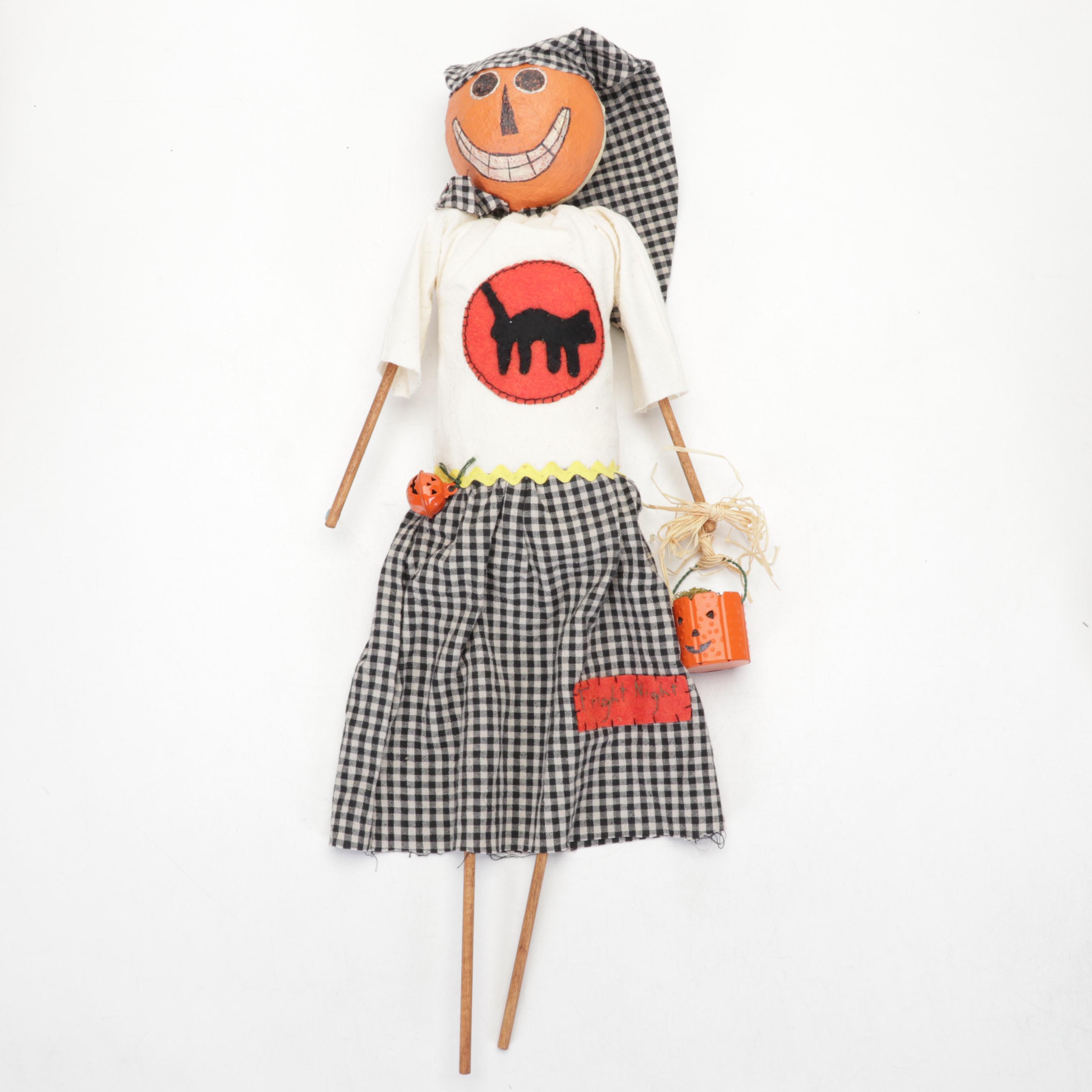 Margo Hubka with Other Dolls and Halloween Décor