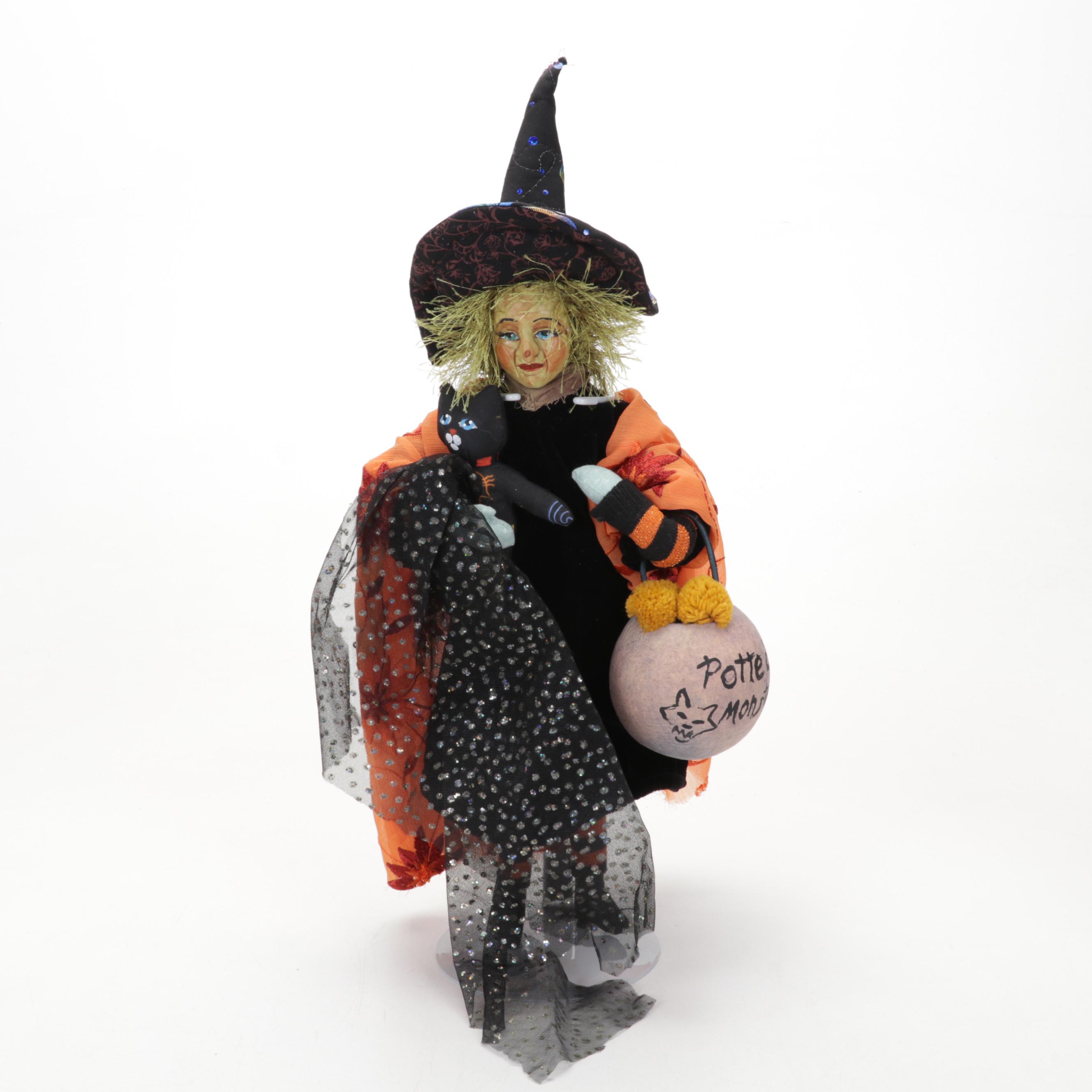 Margo Hubka with Other Dolls and Halloween Décor