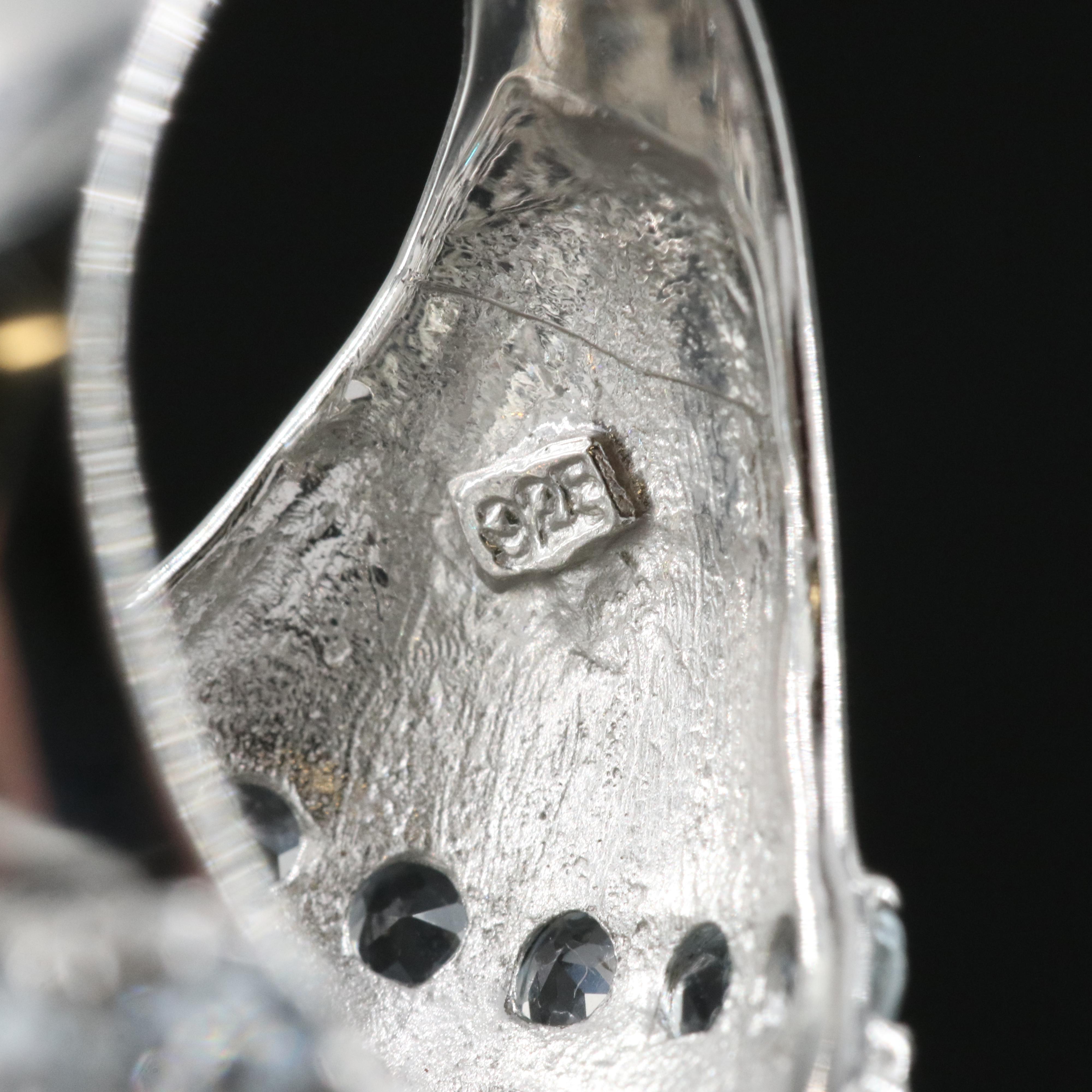 Sterling Aquamarine and Tanzanite Ring