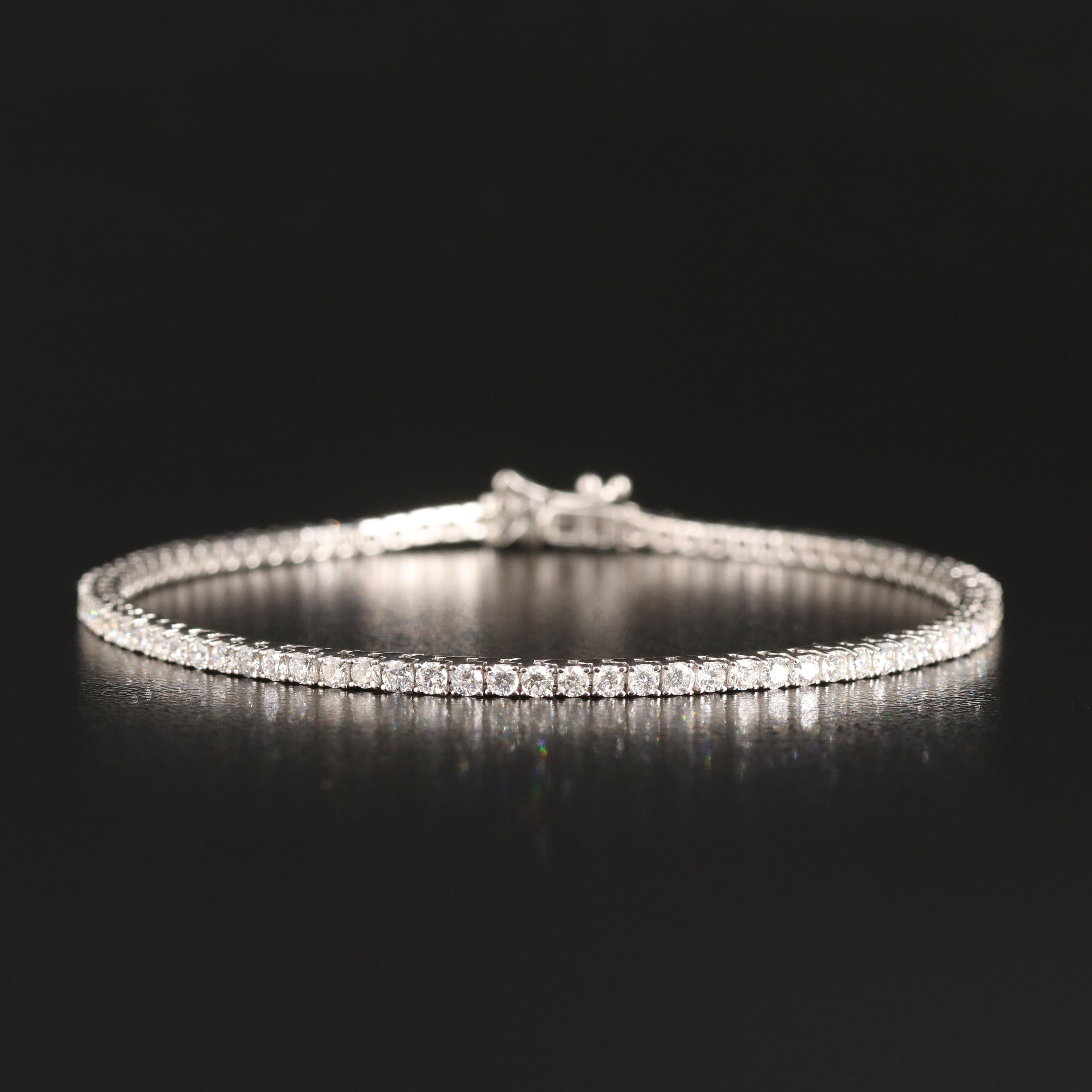 14K 3.00 CTW Lab Grown Diamond Line Bracelet with IGI Report
