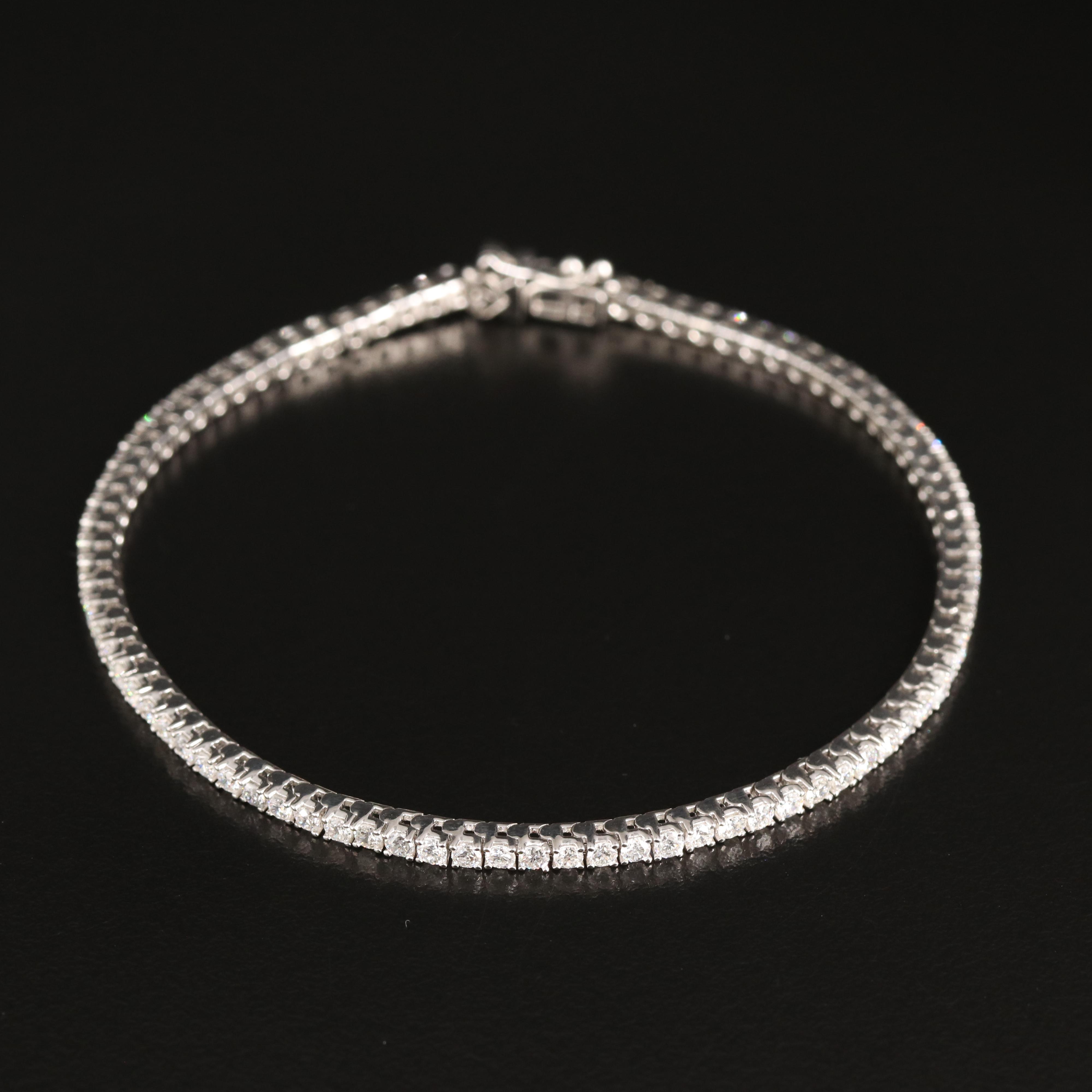 14K 3.00 CTW Lab Grown Diamond Line Bracelet with IGI Report