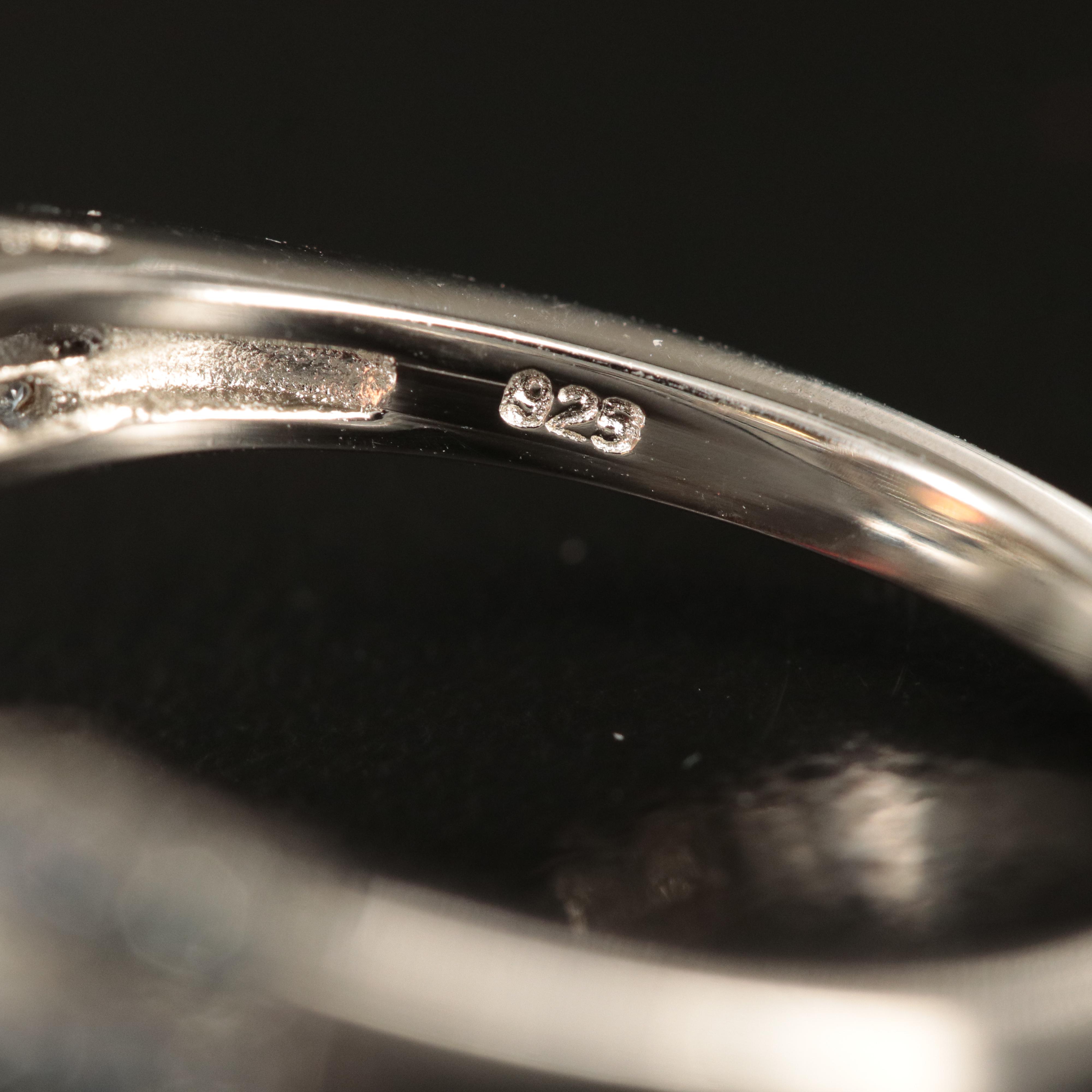 Sterling Opal and Sapphire Ring