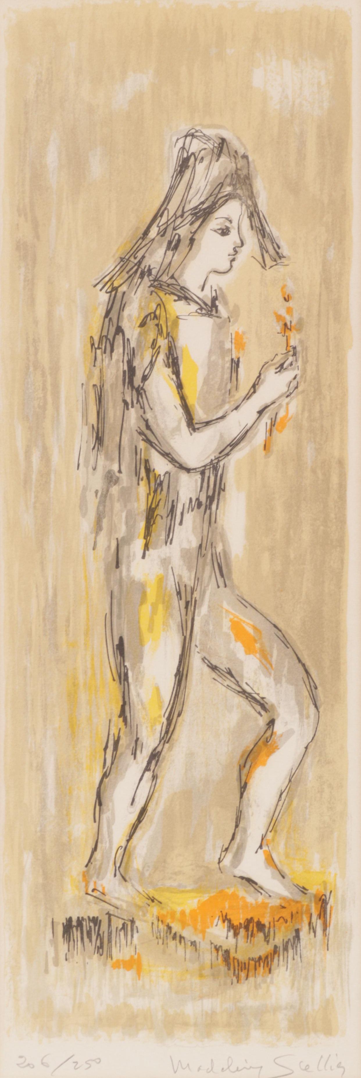 Madeleine Scellier Color Lithograph "Ballerina," Late 20th Century