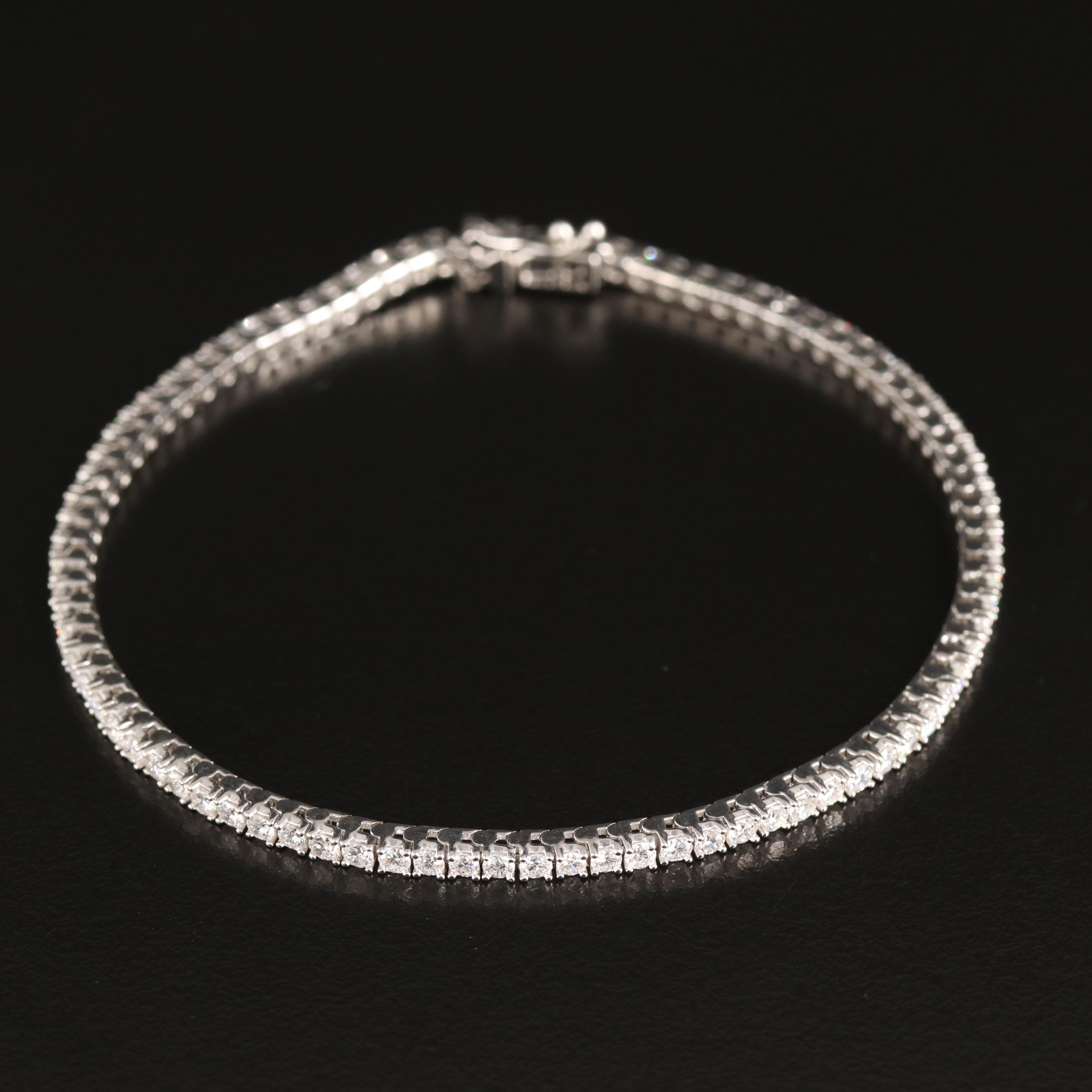 14K 3.00 CTW Lab Grown Diamond Line Bracelet with IGI Report