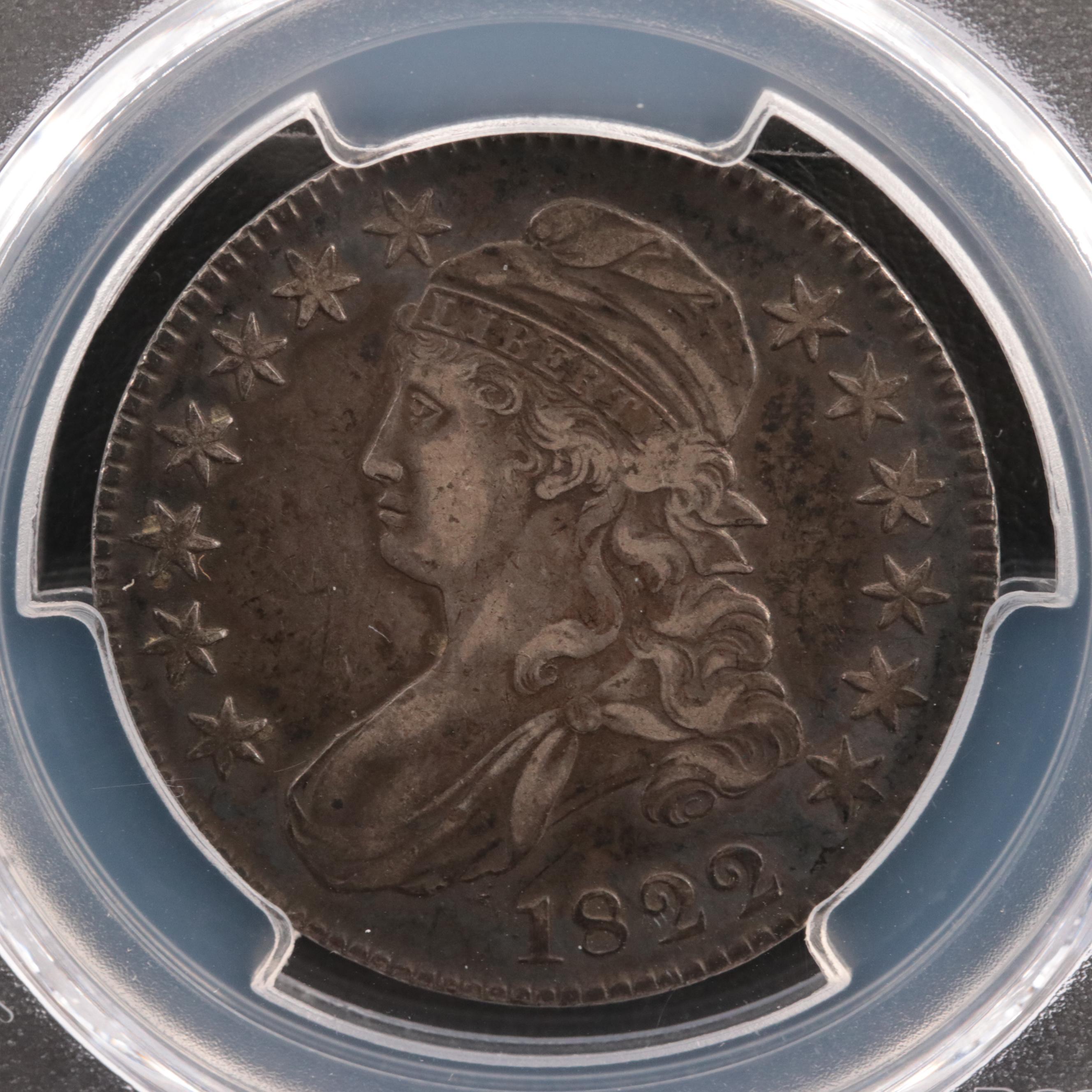 PCGS Graded XF40 1822 Capped Bust Silver Half Dollar