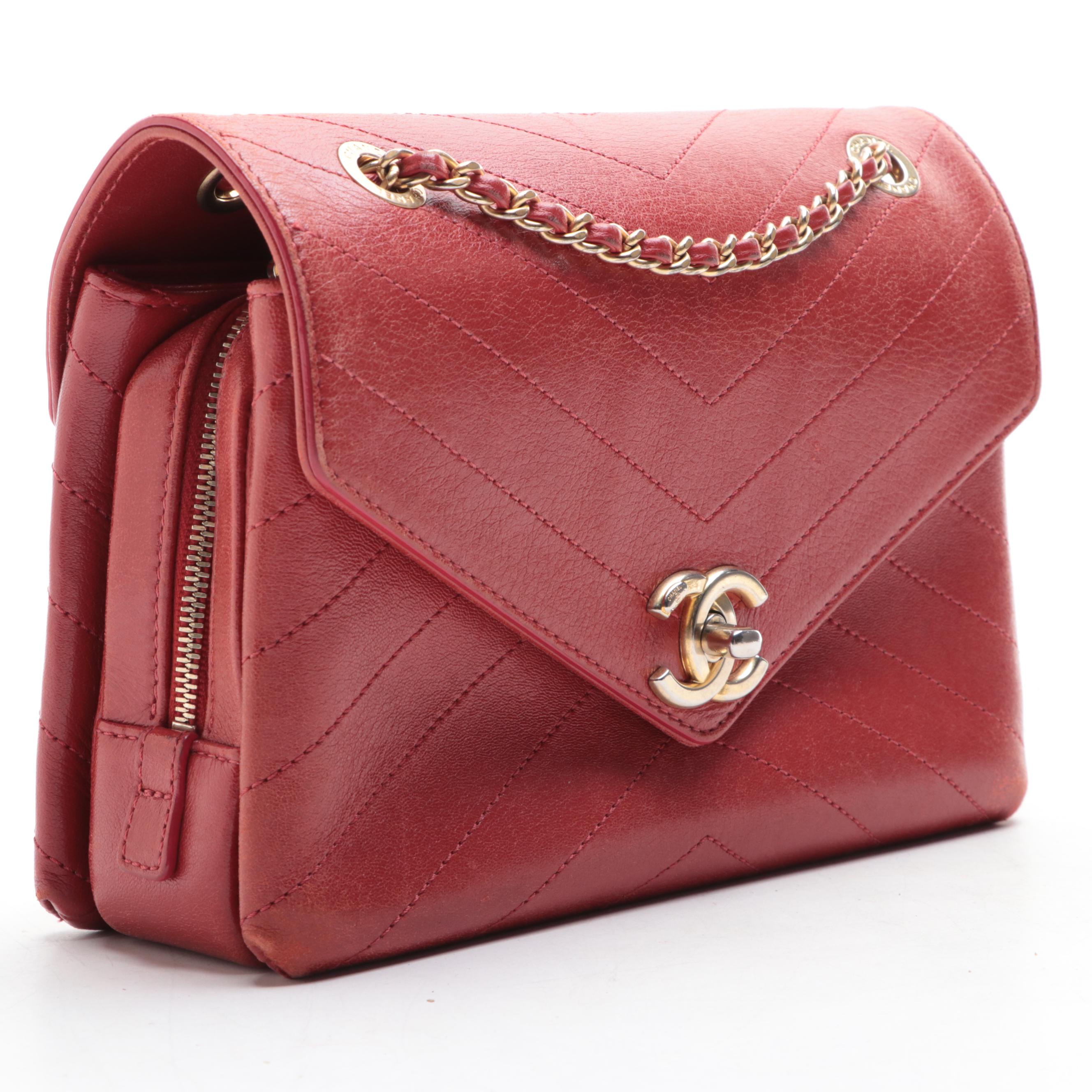 Chanel Coco Flap Bag in Chevron Stitched Calfskin Leather