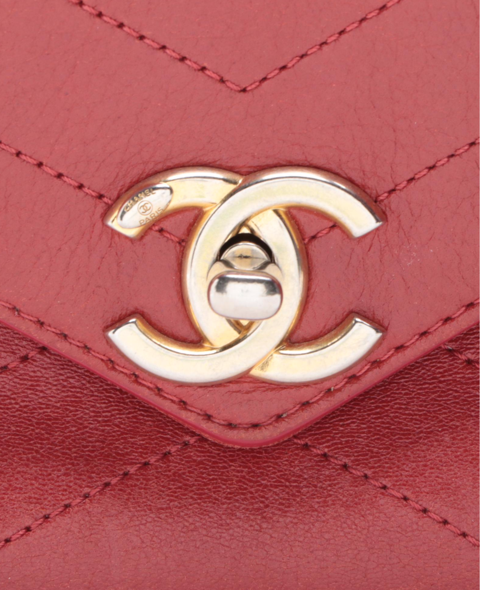 Chanel Coco Flap Bag in Chevron Stitched Calfskin Leather