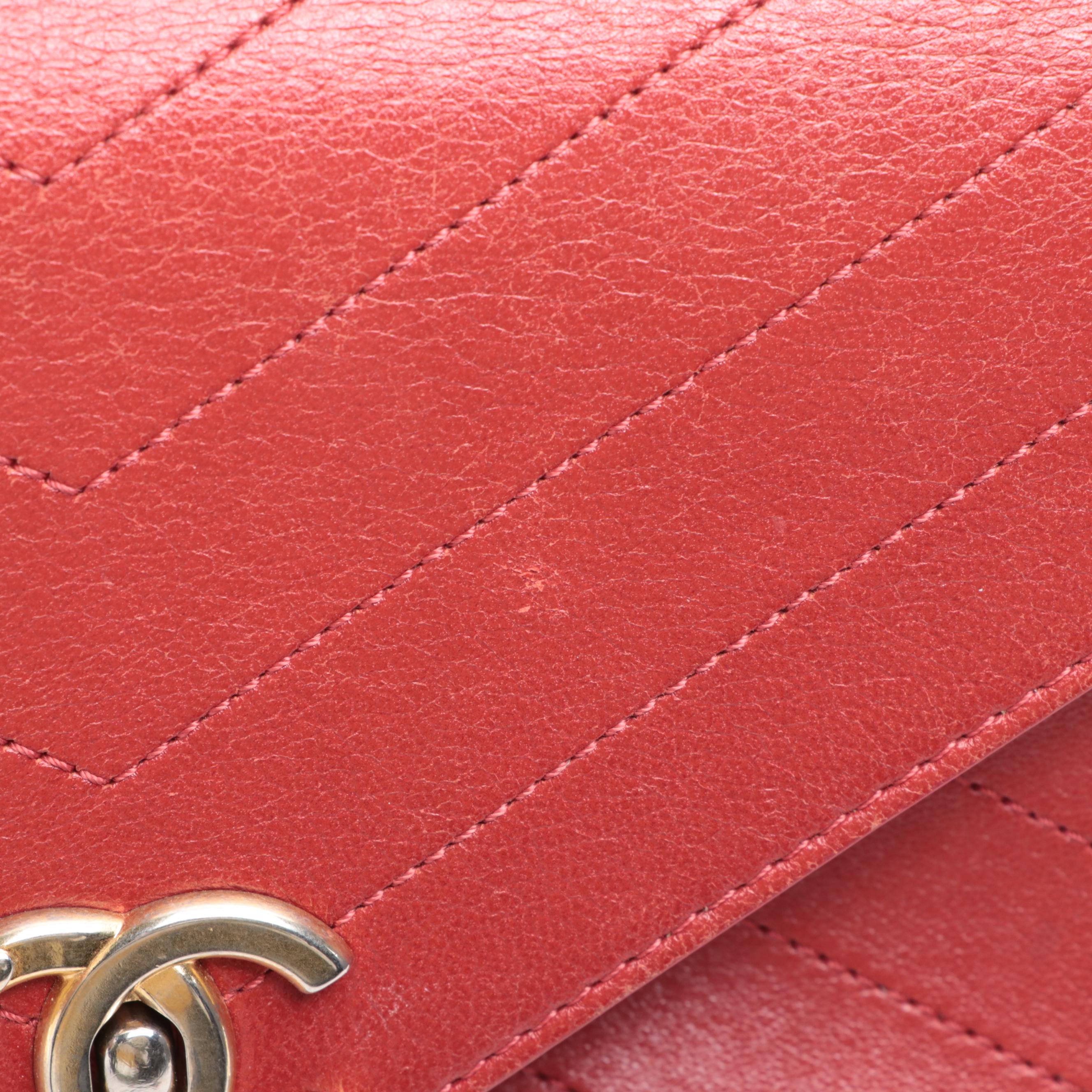 Chanel Coco Flap Bag in Chevron Stitched Calfskin Leather