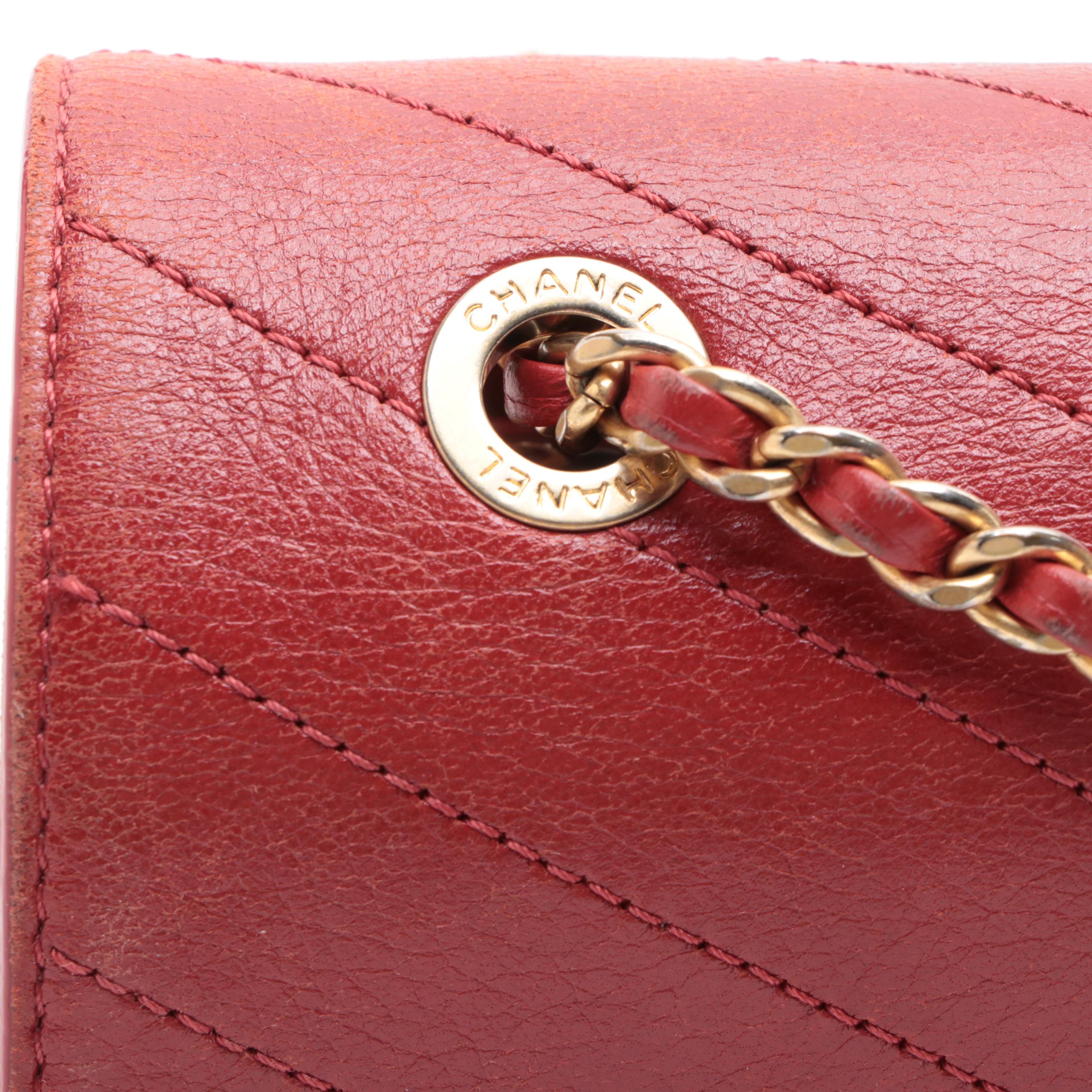 Chanel Coco Flap Bag in Chevron Stitched Calfskin Leather