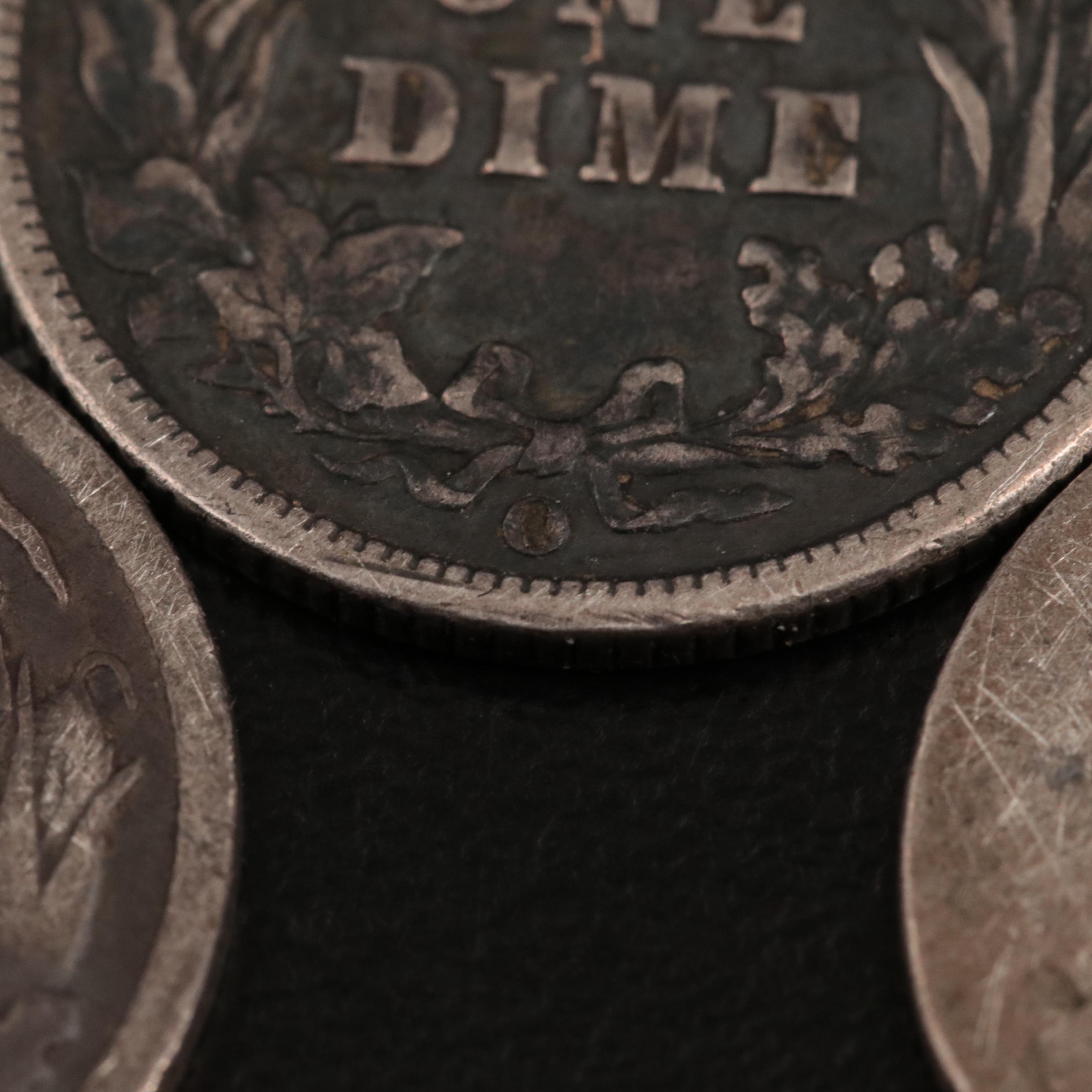 Seven Barber Silver Type Coins