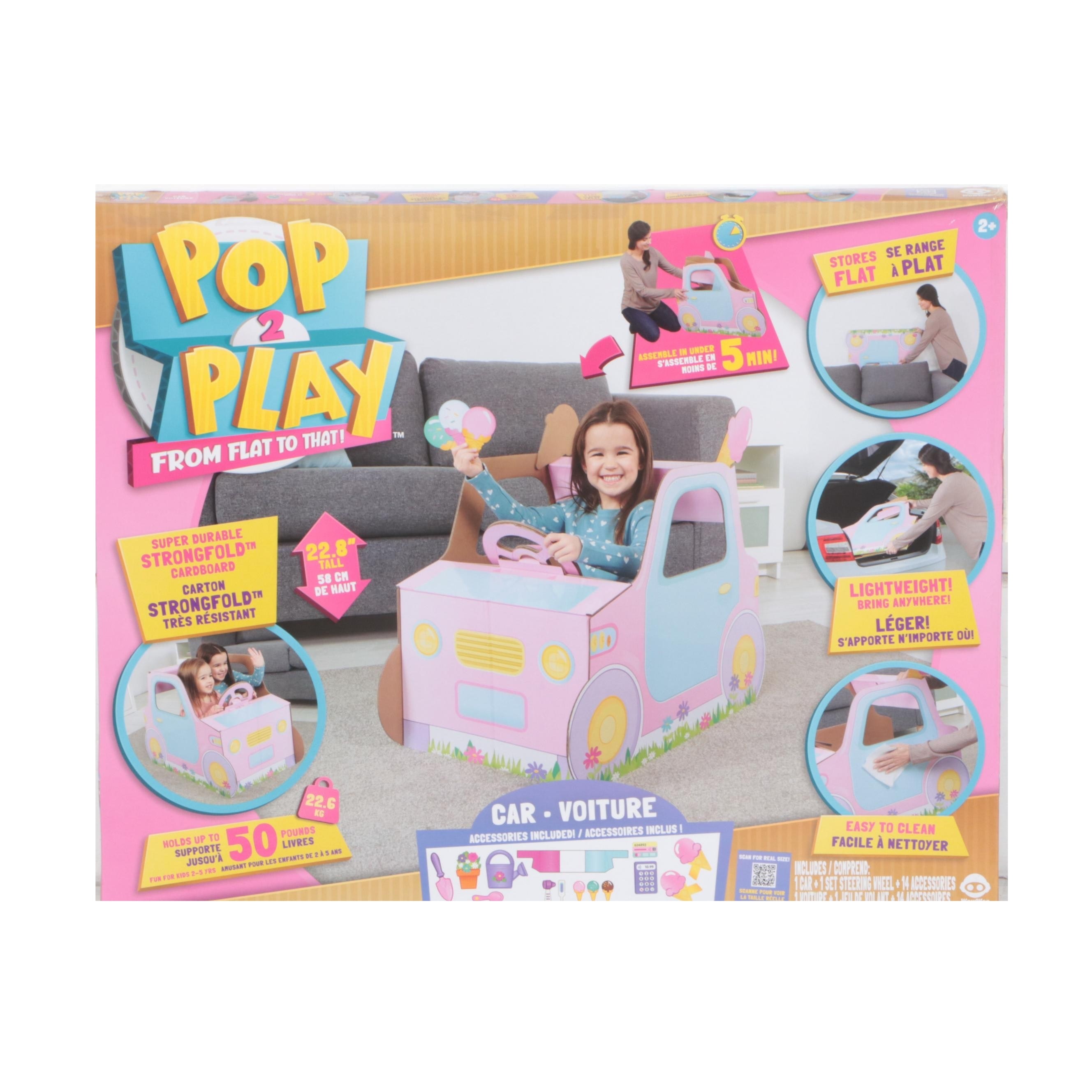 WowWee Pop 2 Play Strongfold Cardboard Pink Toy Car