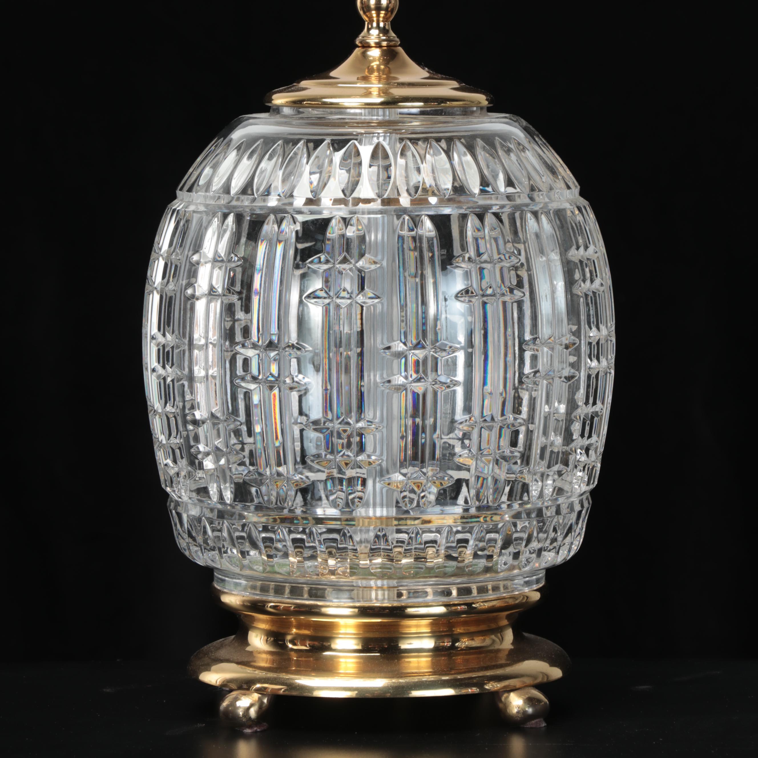Waterford Crystal and Brass Table Lamps, 21st Century