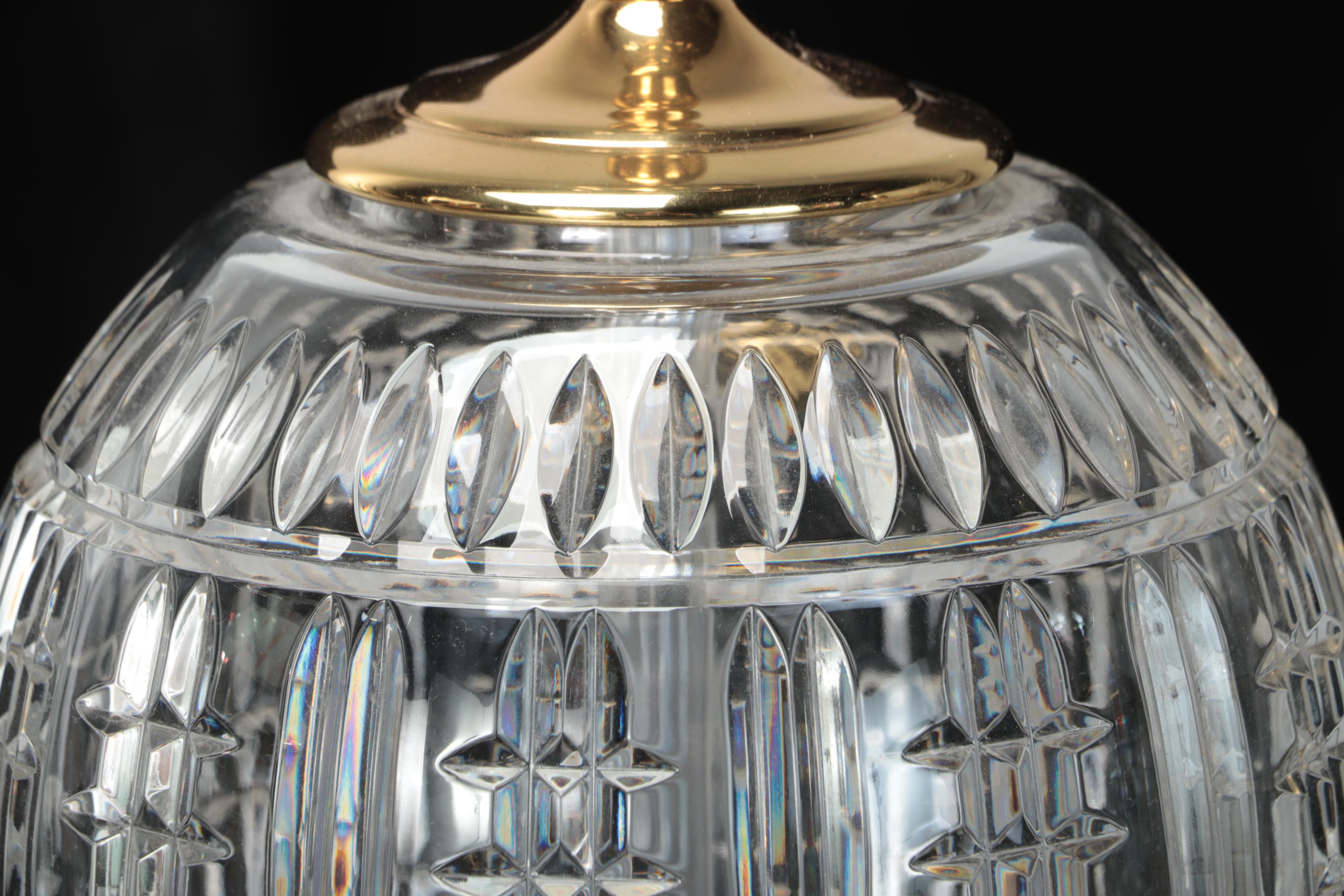 Waterford Crystal and Brass Table Lamps, 21st Century