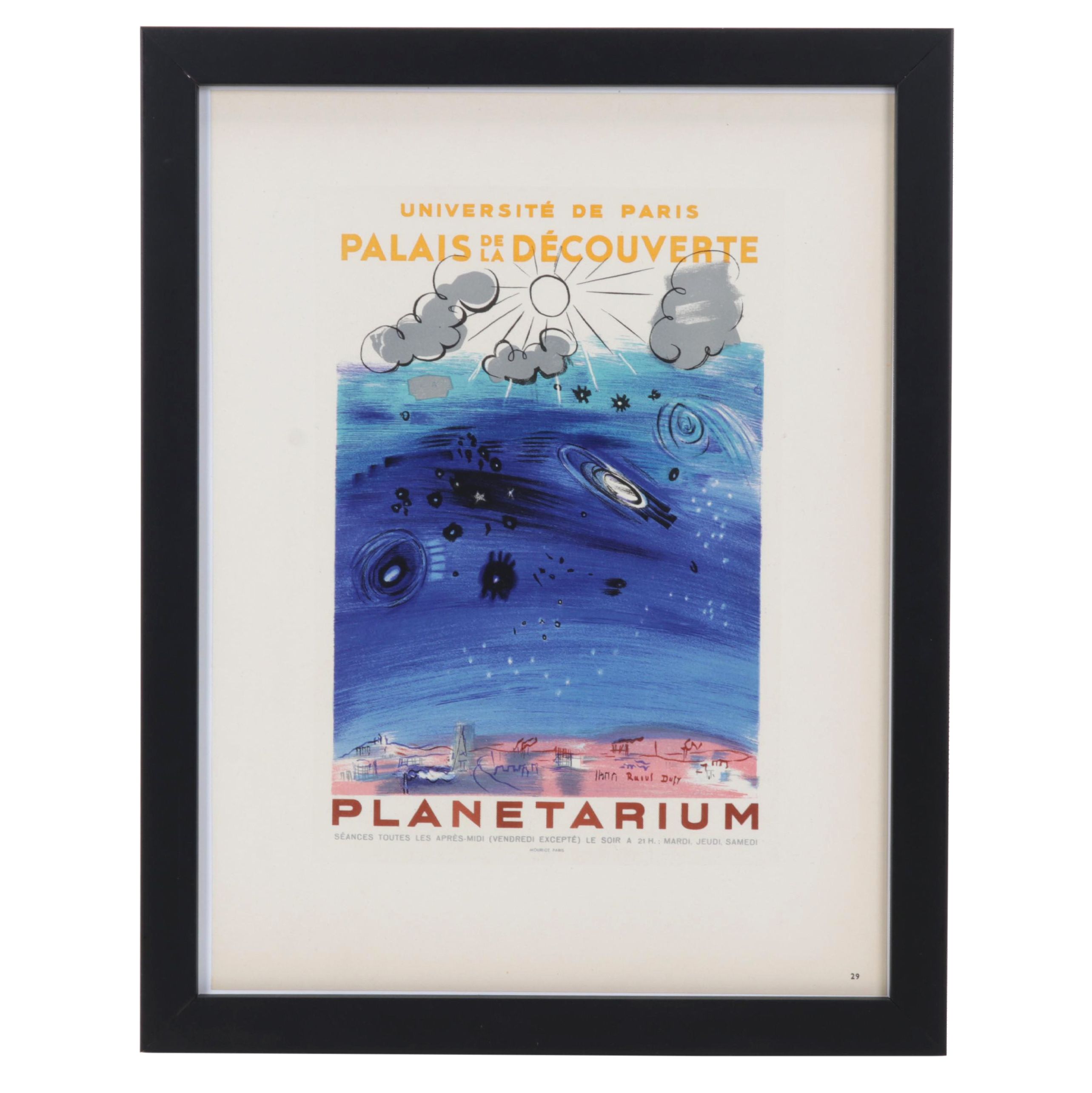 Color Lithograph After Raoul Dufy "Planetarium" From "Art in Posters," 1959