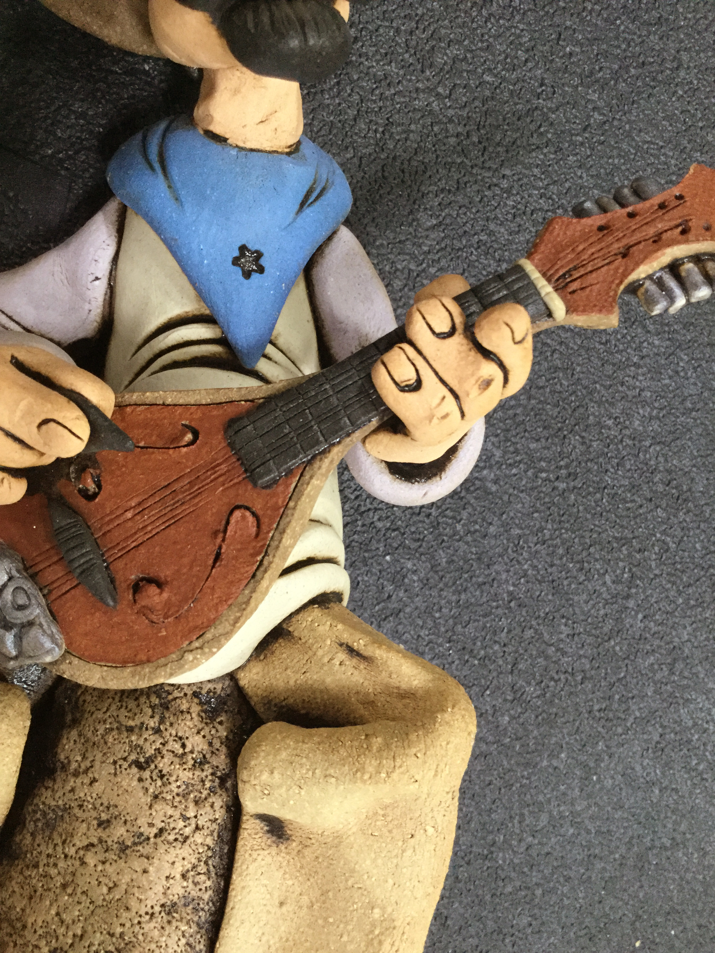 Rex Benson Signed Stoneware Cowboy Figurines