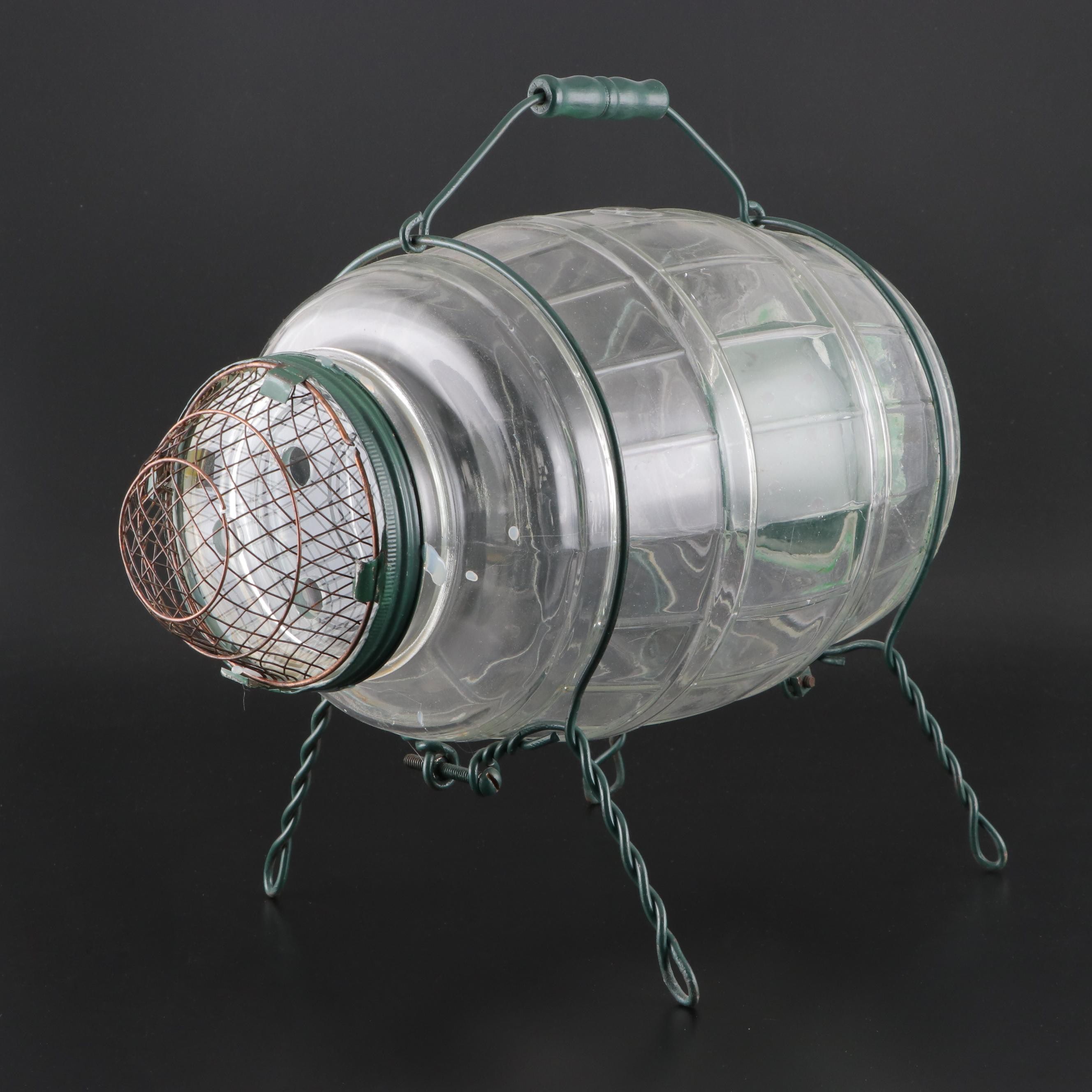 Glass Barrel Jar Minnow Trap with Wire Stand