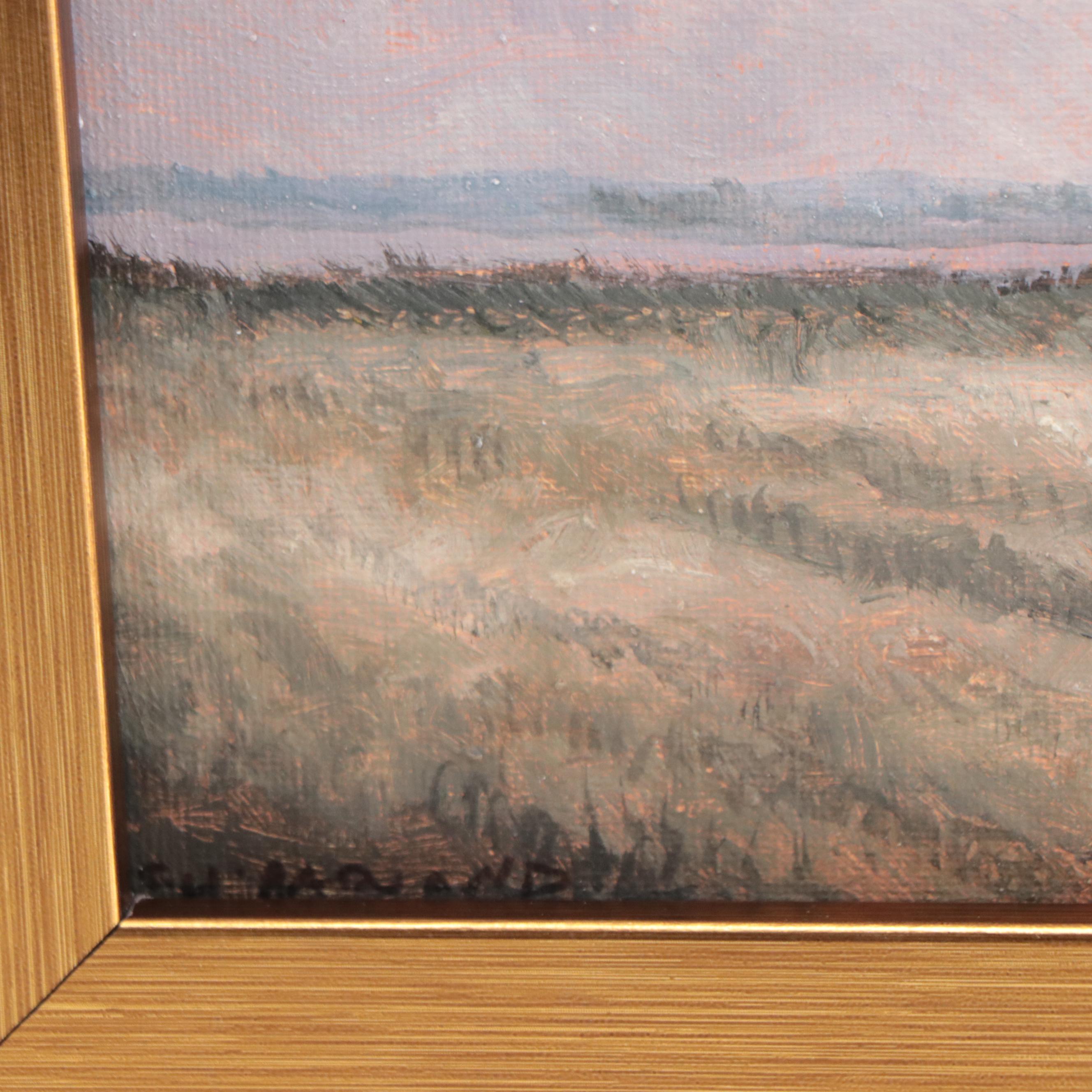 Sulmaz H. Radvand Landscape Oil Painting of Barn, 21st Century