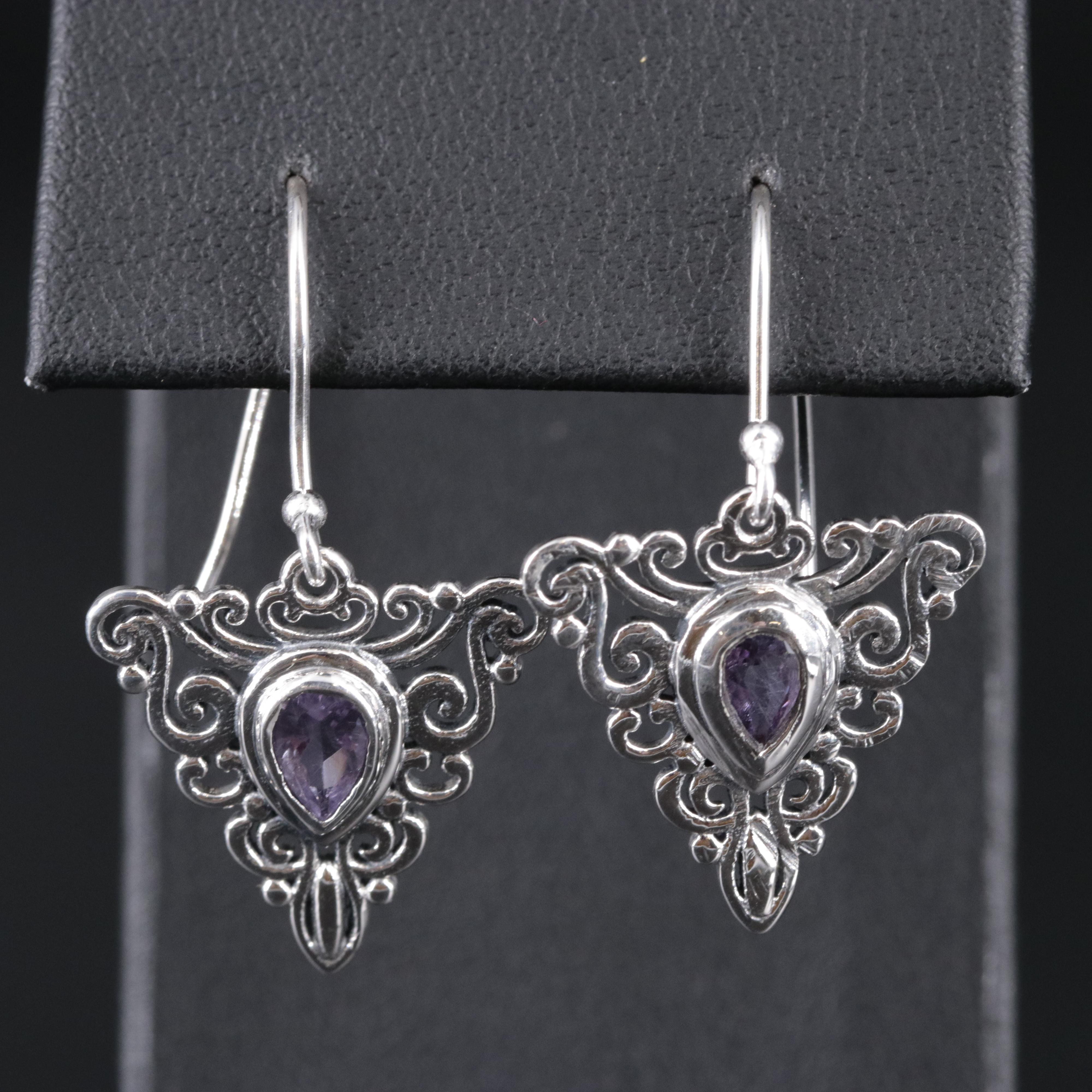 Sterling Earrings Featuring Amethyst