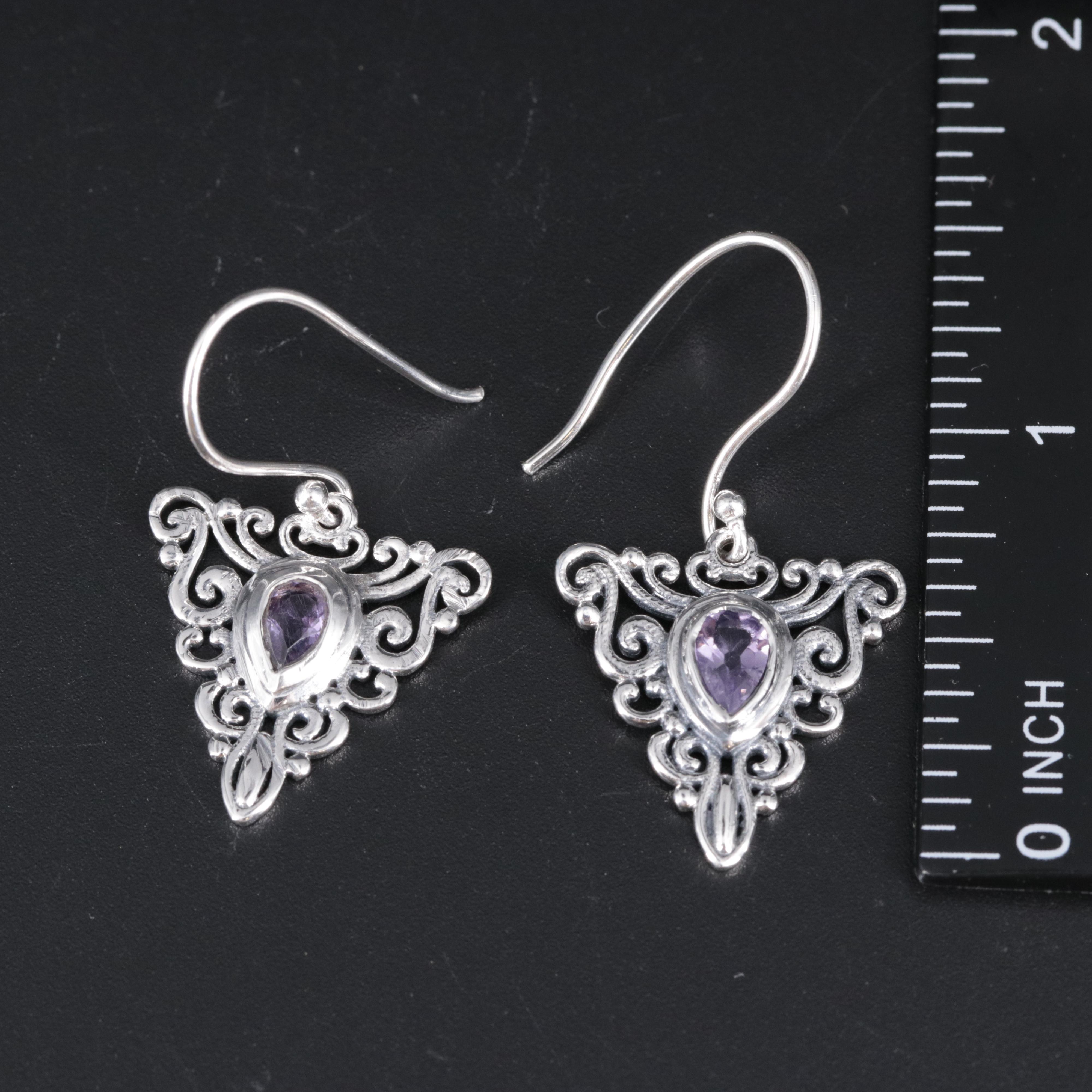 Sterling Earrings Featuring Amethyst