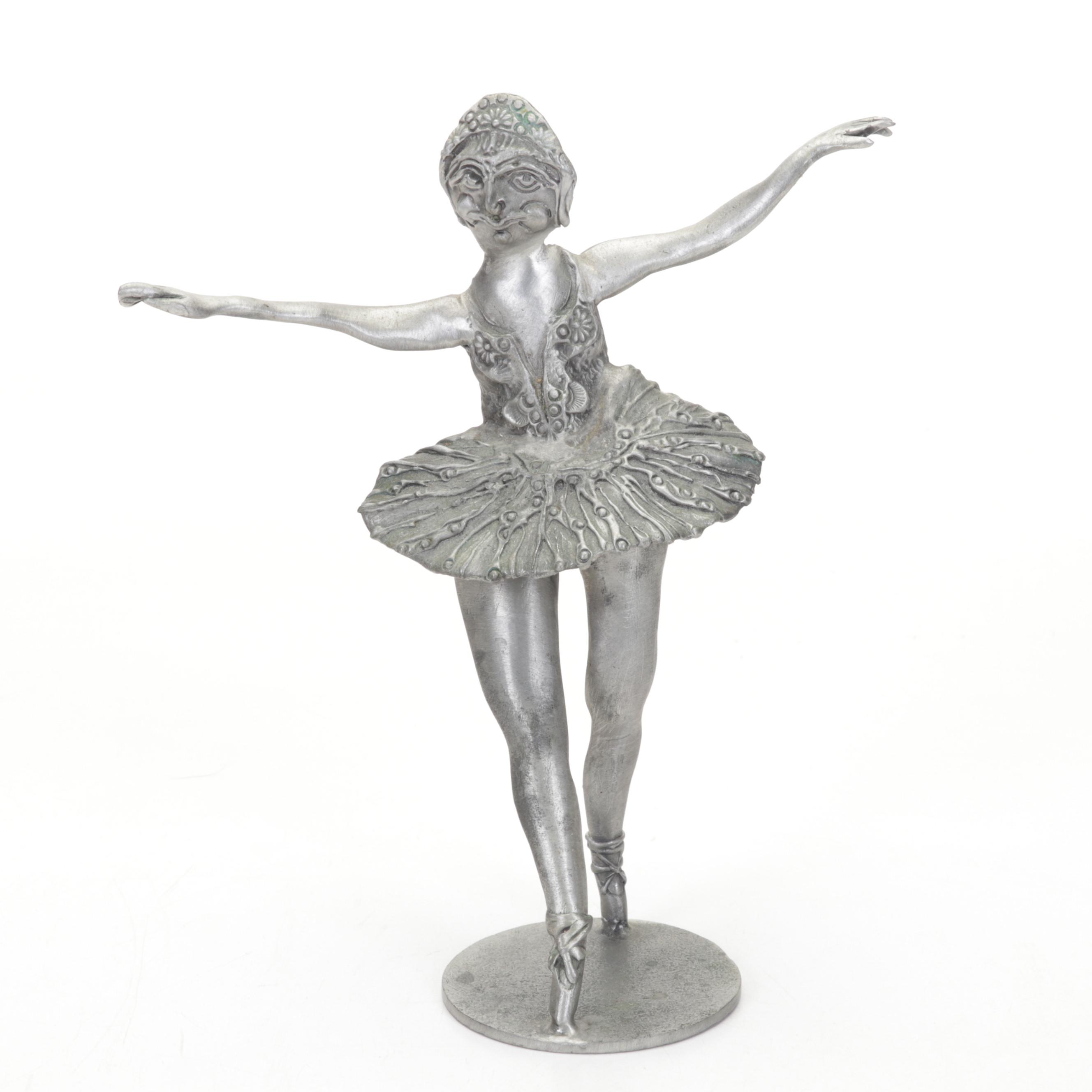 Don Drumm Ballerina Sculpture and Kirk Steiff Williamsburg Pewter and Brass Box