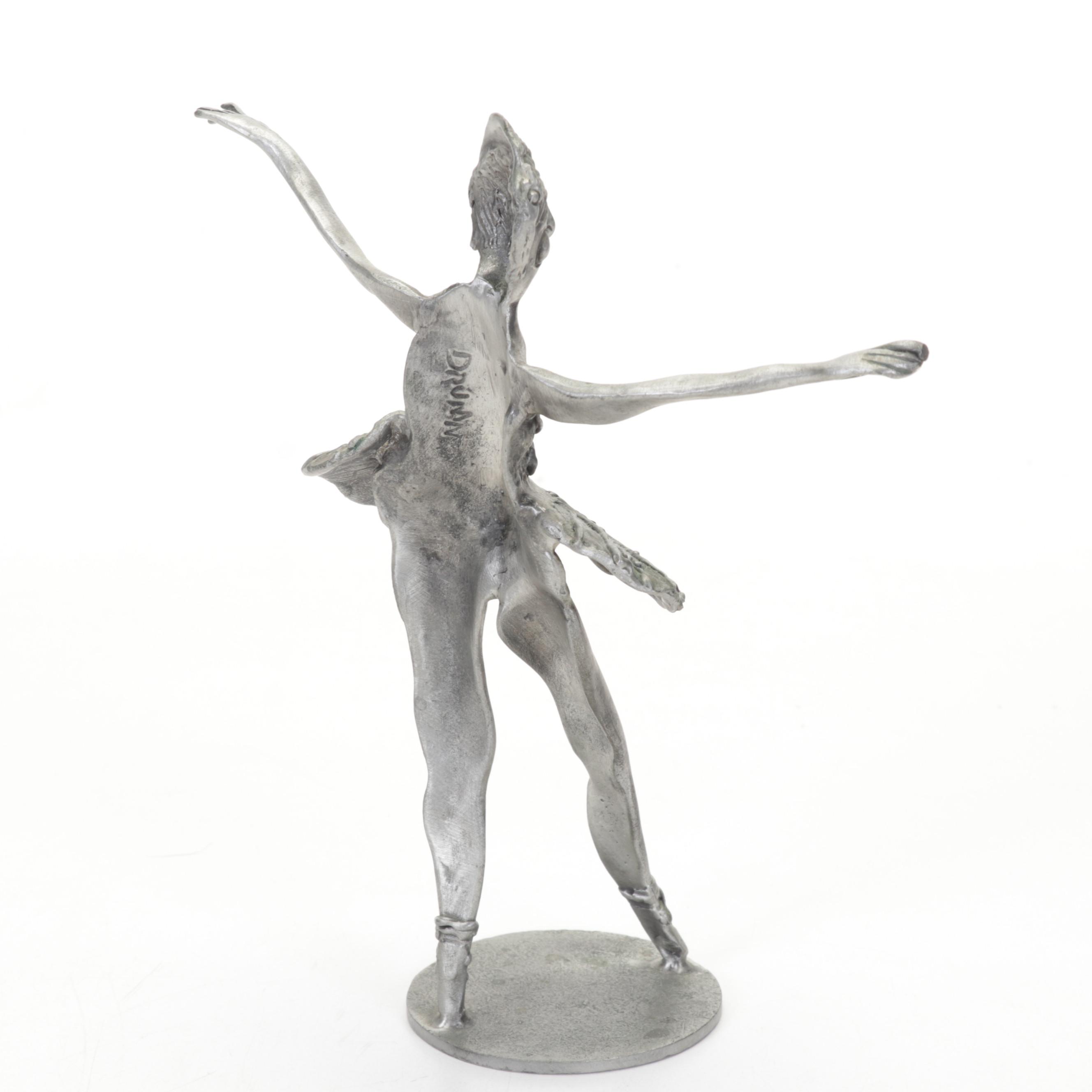 Don Drumm Ballerina Sculpture and Kirk Steiff Williamsburg Pewter and Brass Box