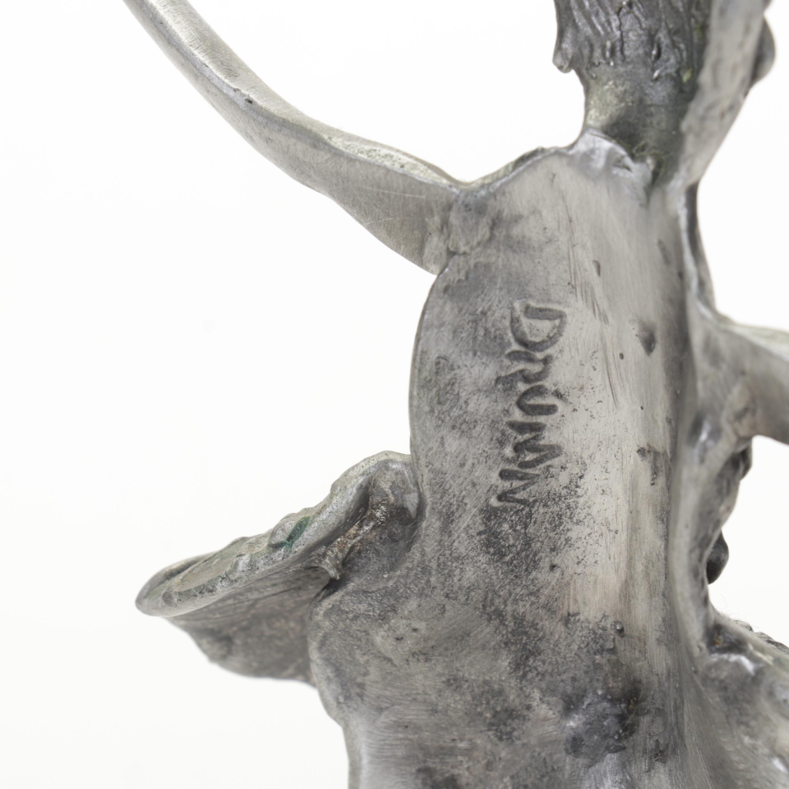 Don Drumm Ballerina Sculpture and Kirk Steiff Williamsburg Pewter and Brass Box