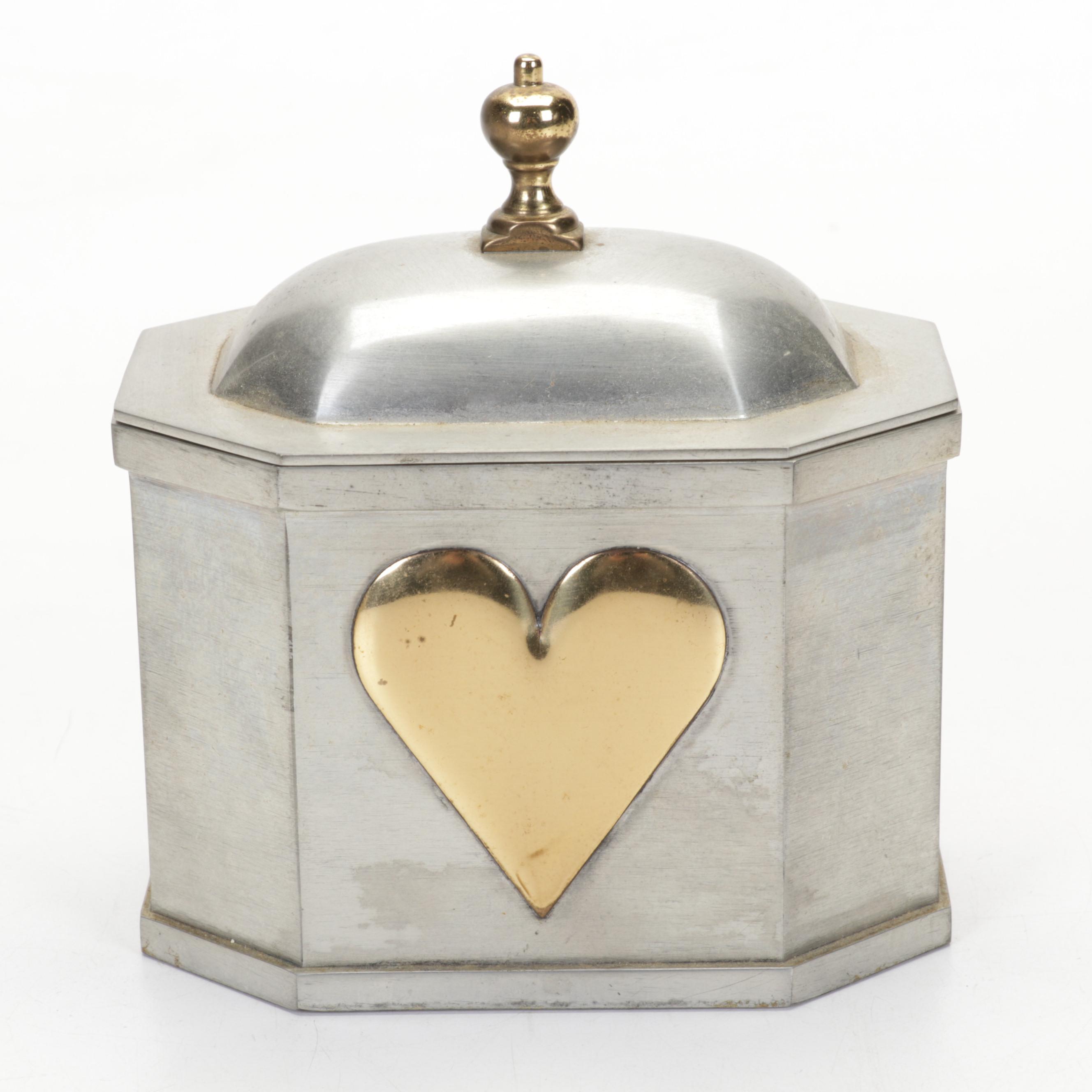 Don Drumm Ballerina Sculpture and Kirk Steiff Williamsburg Pewter and Brass Box