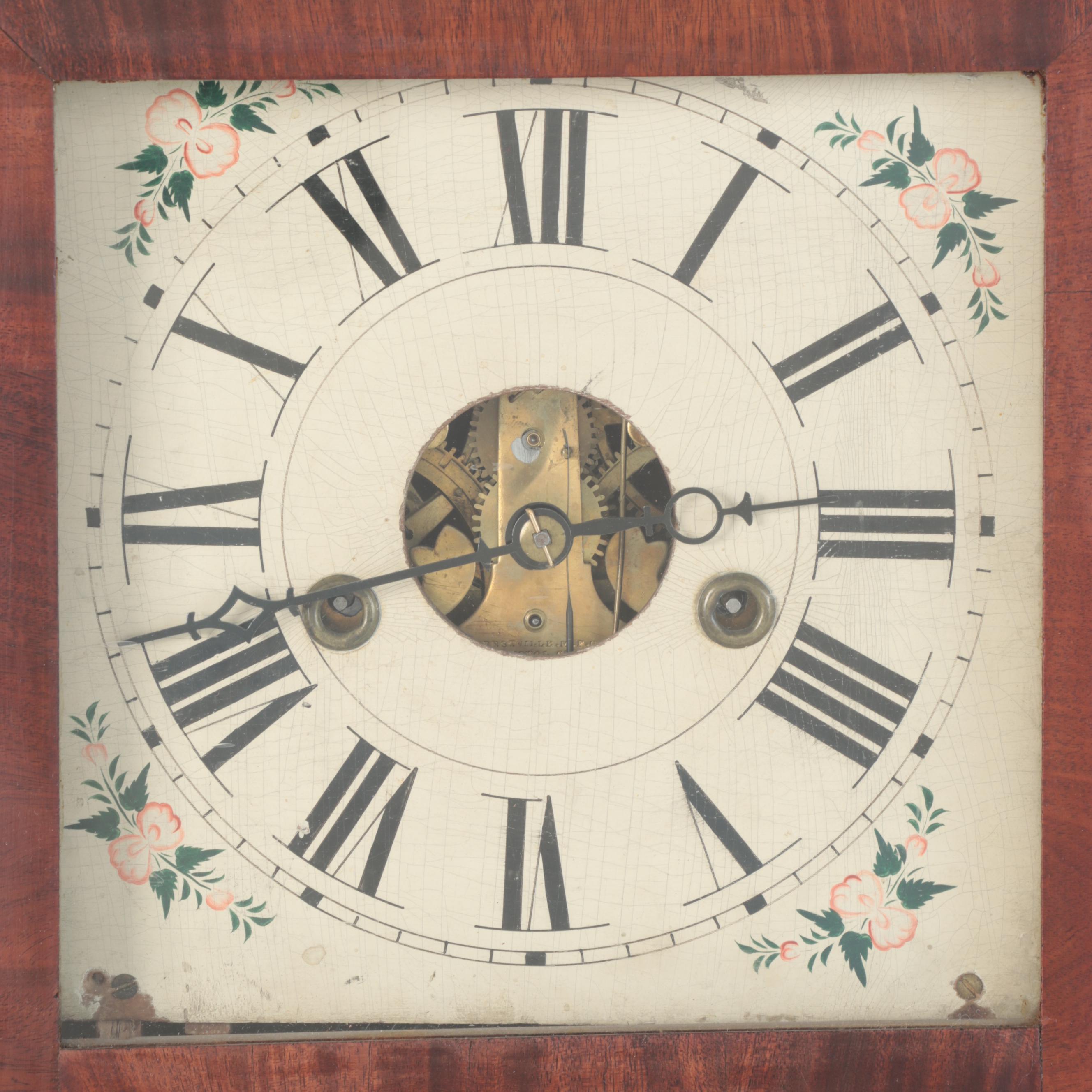 W. S. Conant Mahogany Mirror Front Ogee Shelf Clock, Mid-19th Century