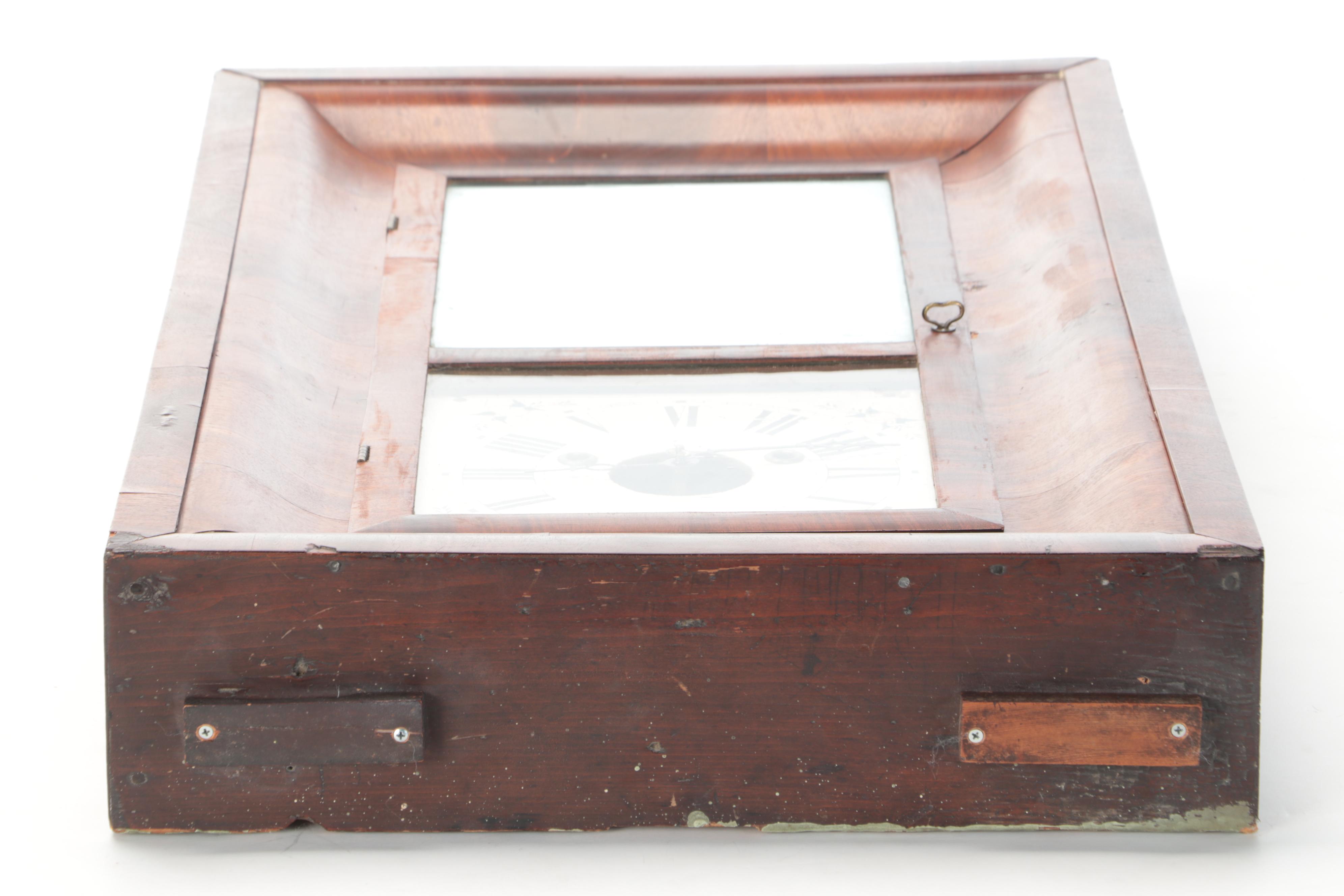 W. S. Conant Mahogany Mirror Front Ogee Shelf Clock, Mid-19th Century