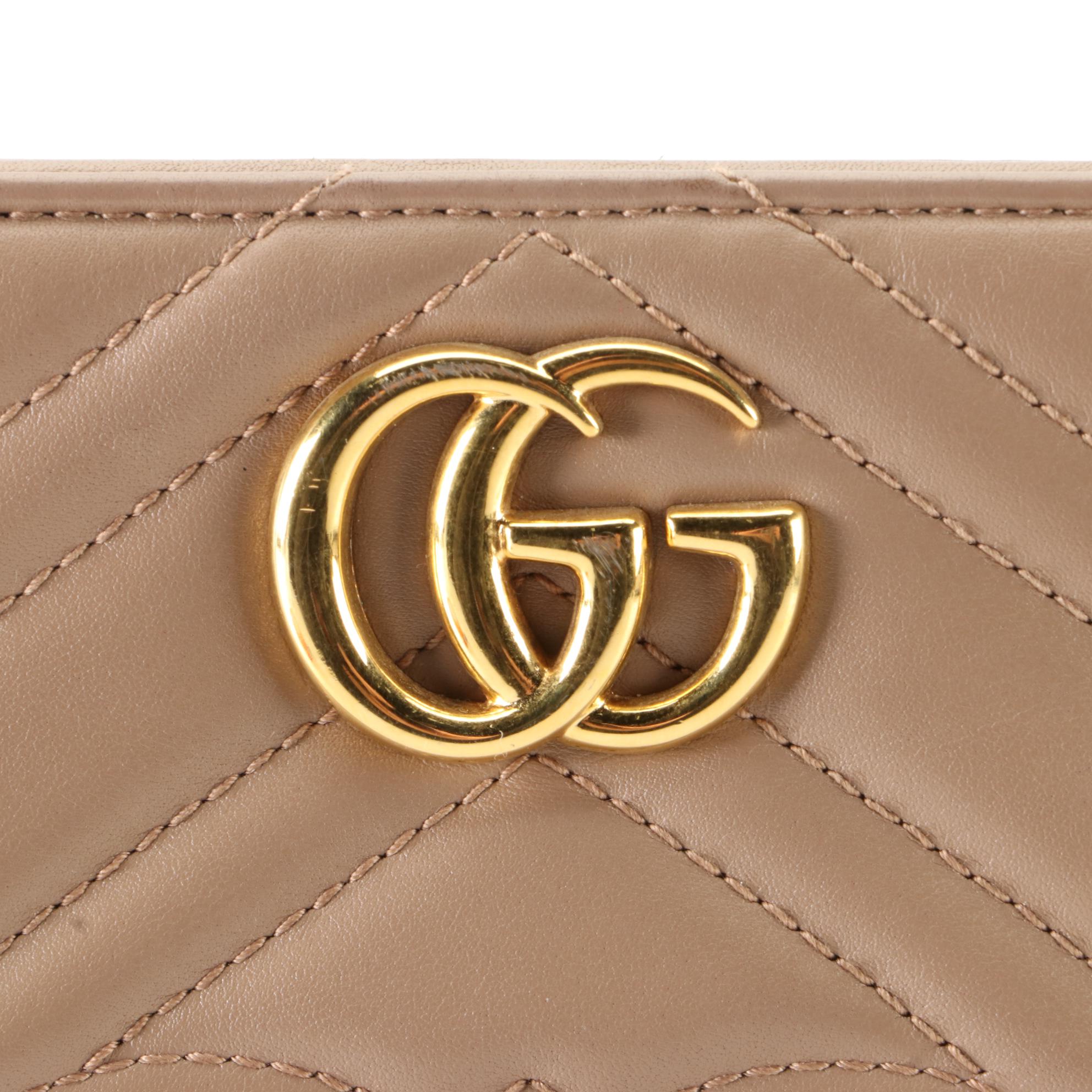 Gucci Marmont Oversized Zip Clutch in Matelassé Leather