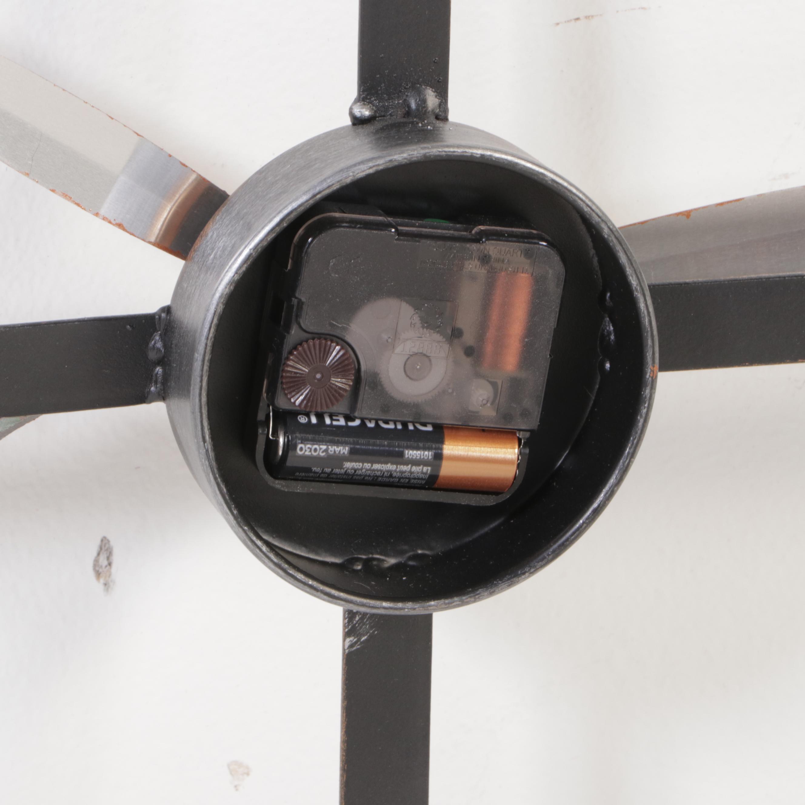 Metal Open Face Roman Numeral Wall Clock