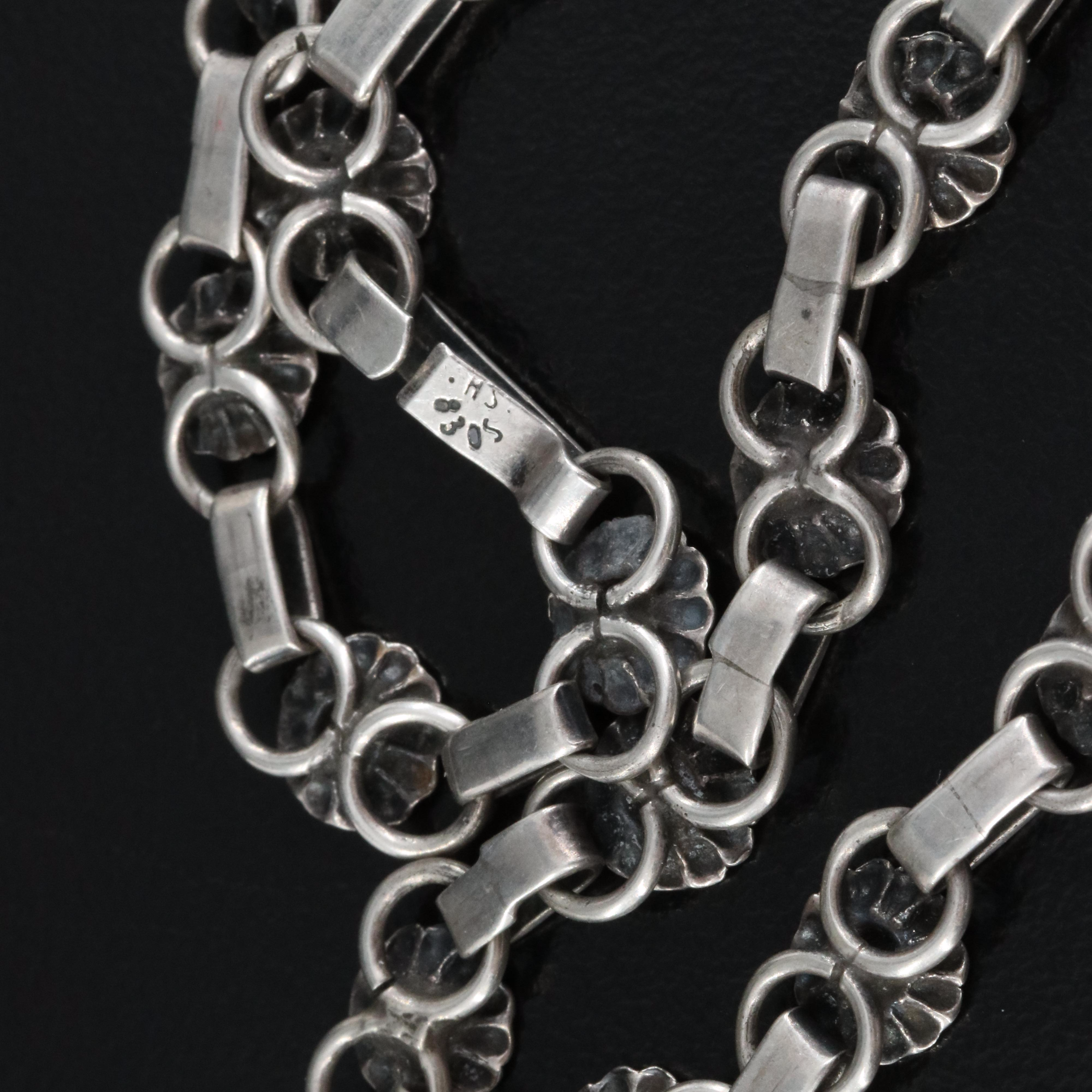 Danish 1930s Hans Christian Siiger 830 Silver Necklace