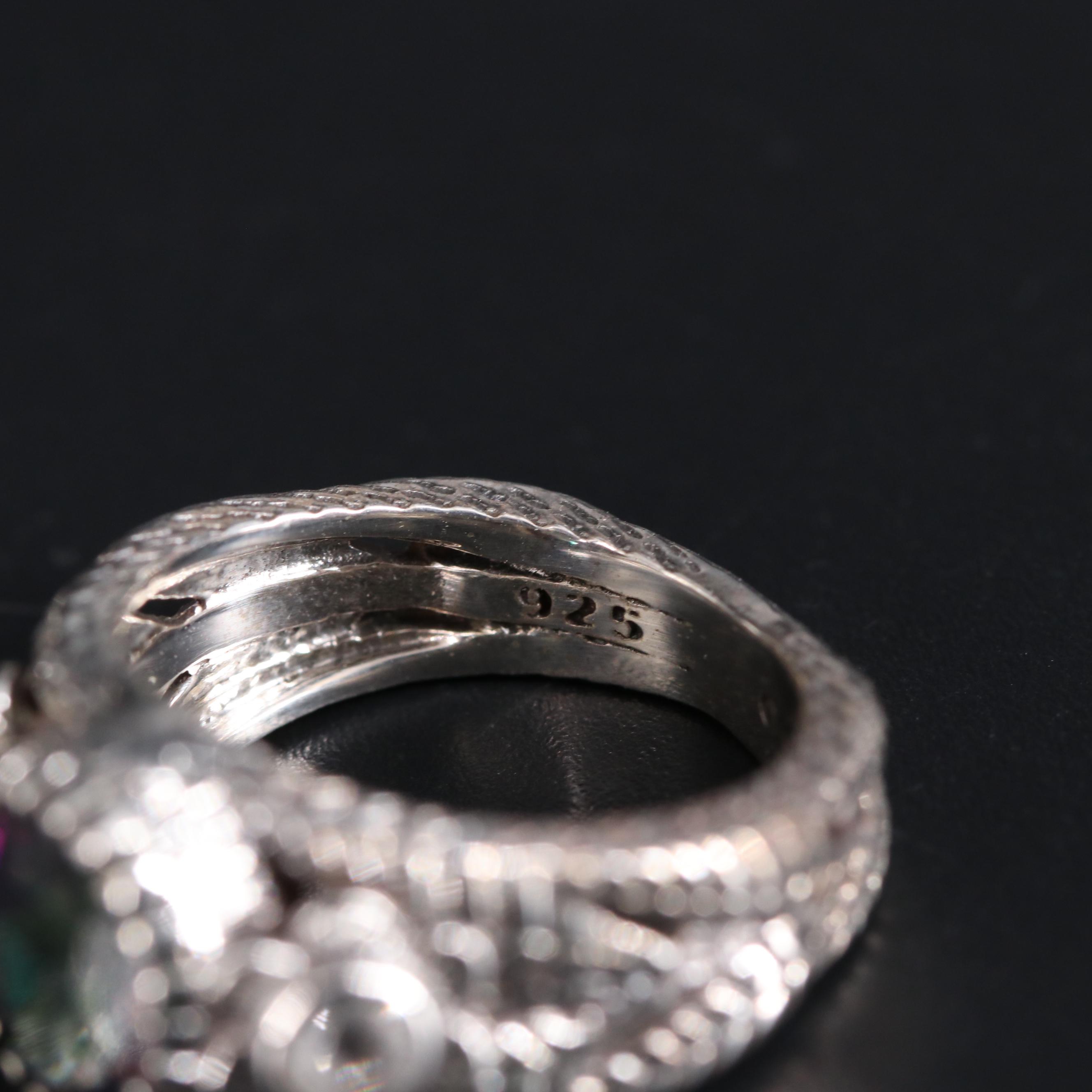 Sterling Silver Rings Including Amethyst and Topaz