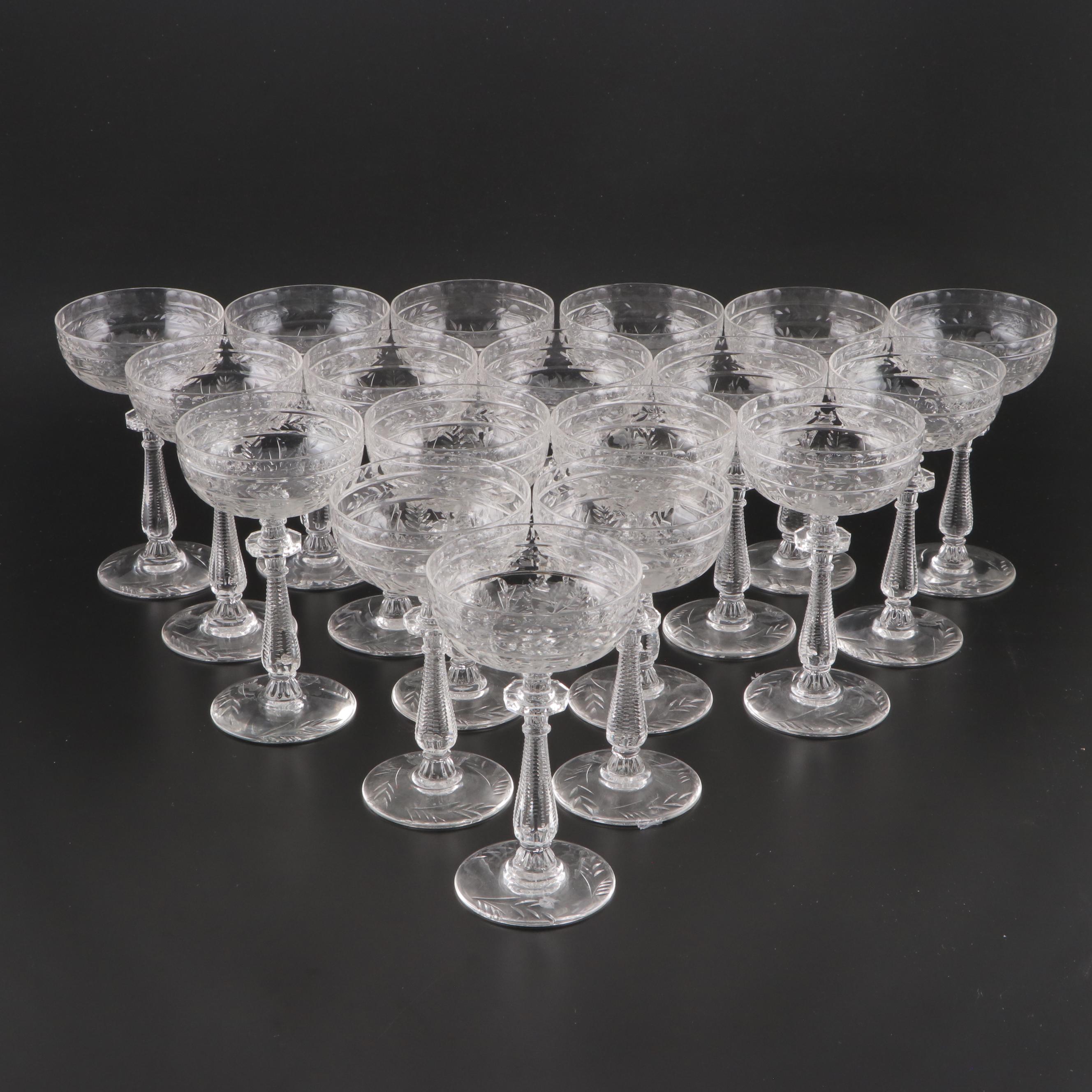 Rock Sharpe "Frontenac" Cut Glass Stemware, circa 1937