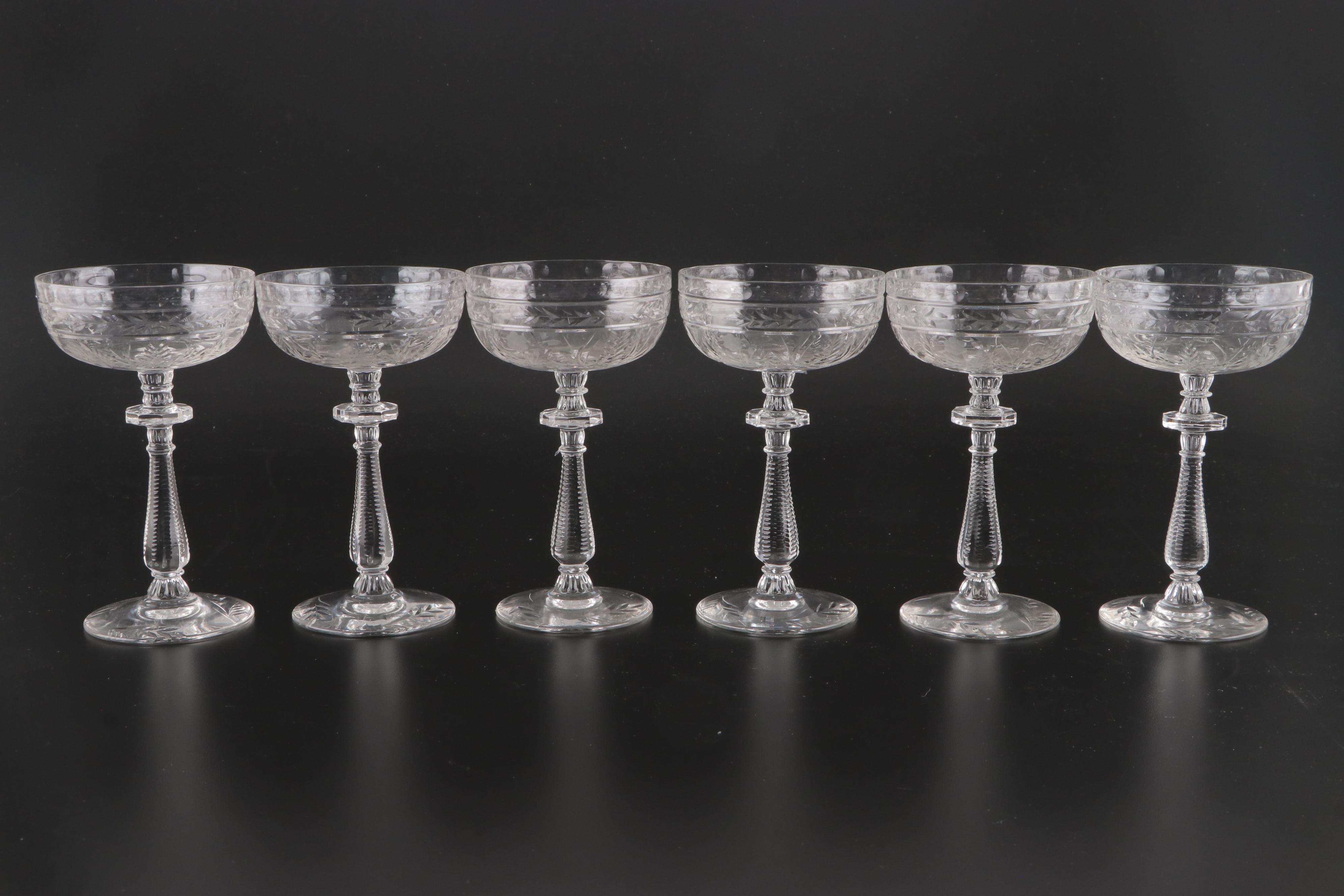 Rock Sharpe "Frontenac" Cut Glass Stemware, circa 1937