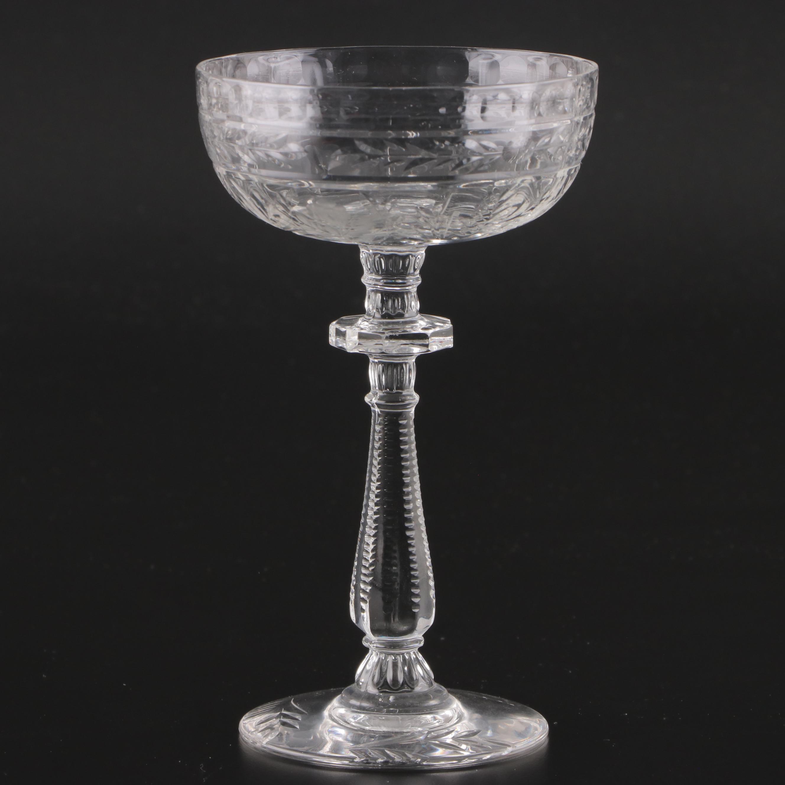 Rock Sharpe "Frontenac" Cut Glass Stemware, circa 1937