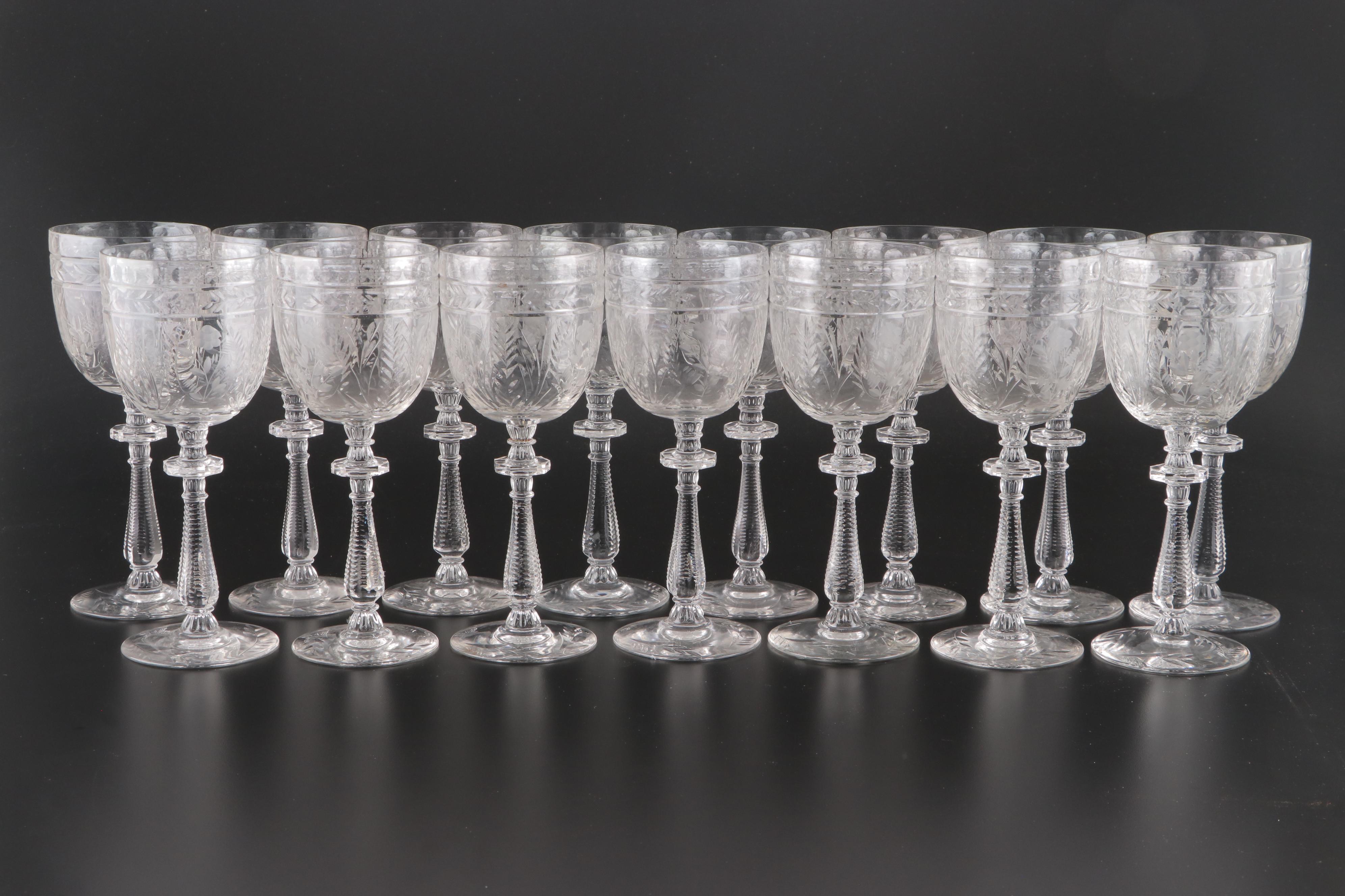 Rock Sharpe "Frontenac" Cut Glass Stemware, circa 1937
