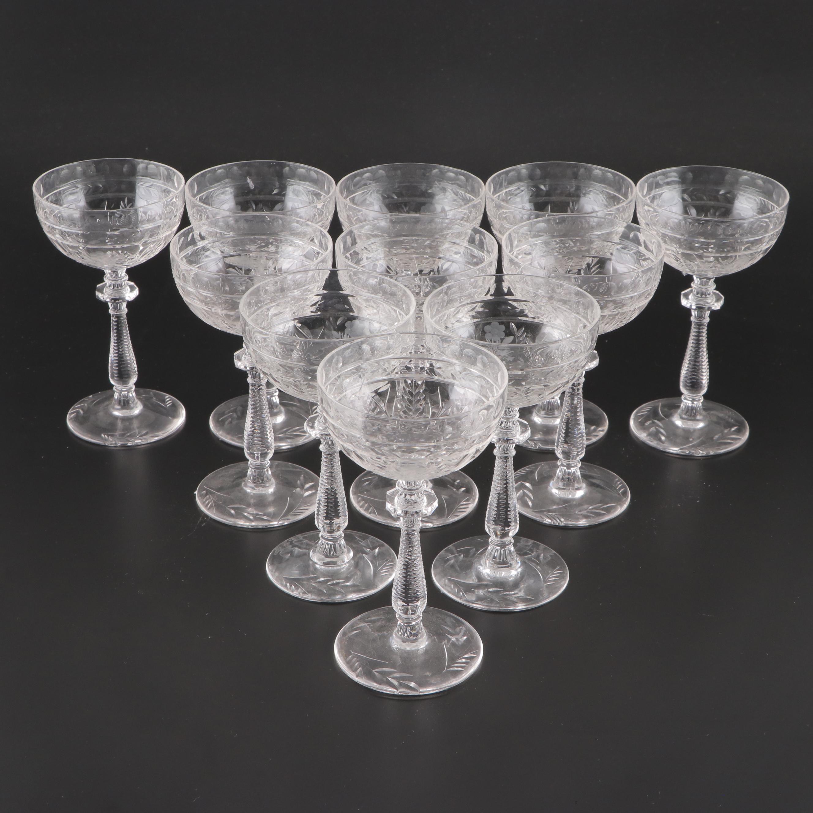 Rock Sharpe "Frontenac" Cut Glass Stemware, circa 1937
