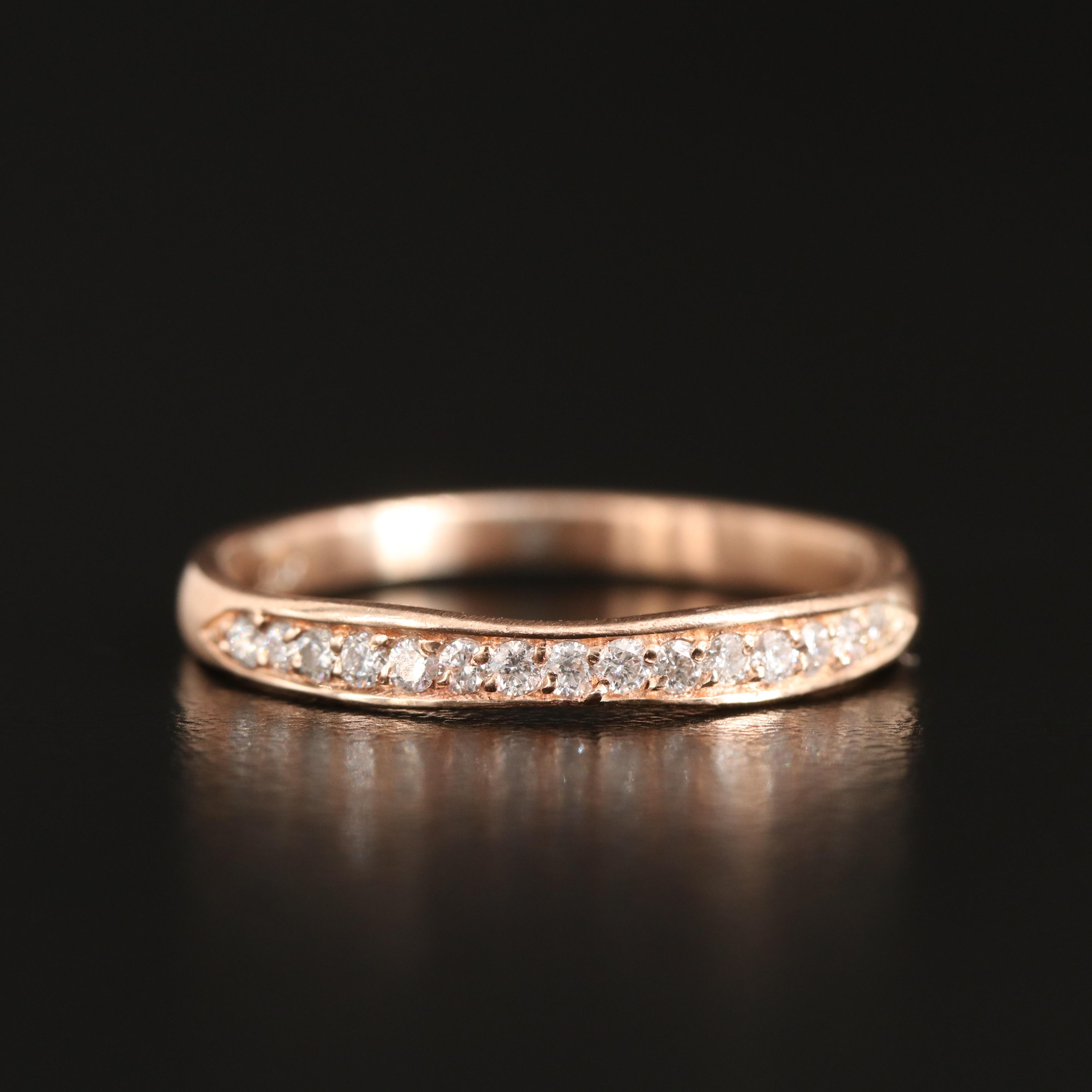 10K Rose Gold 0.26 CTW Diamond Tapered Band