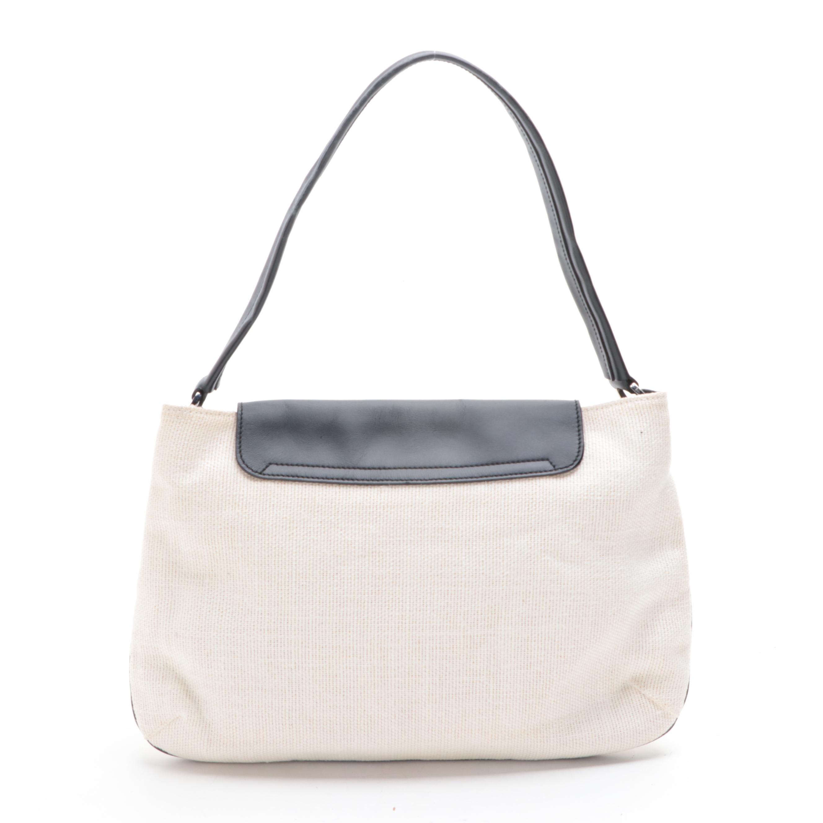 Gucci Canvas and Leather Shoulder Bag