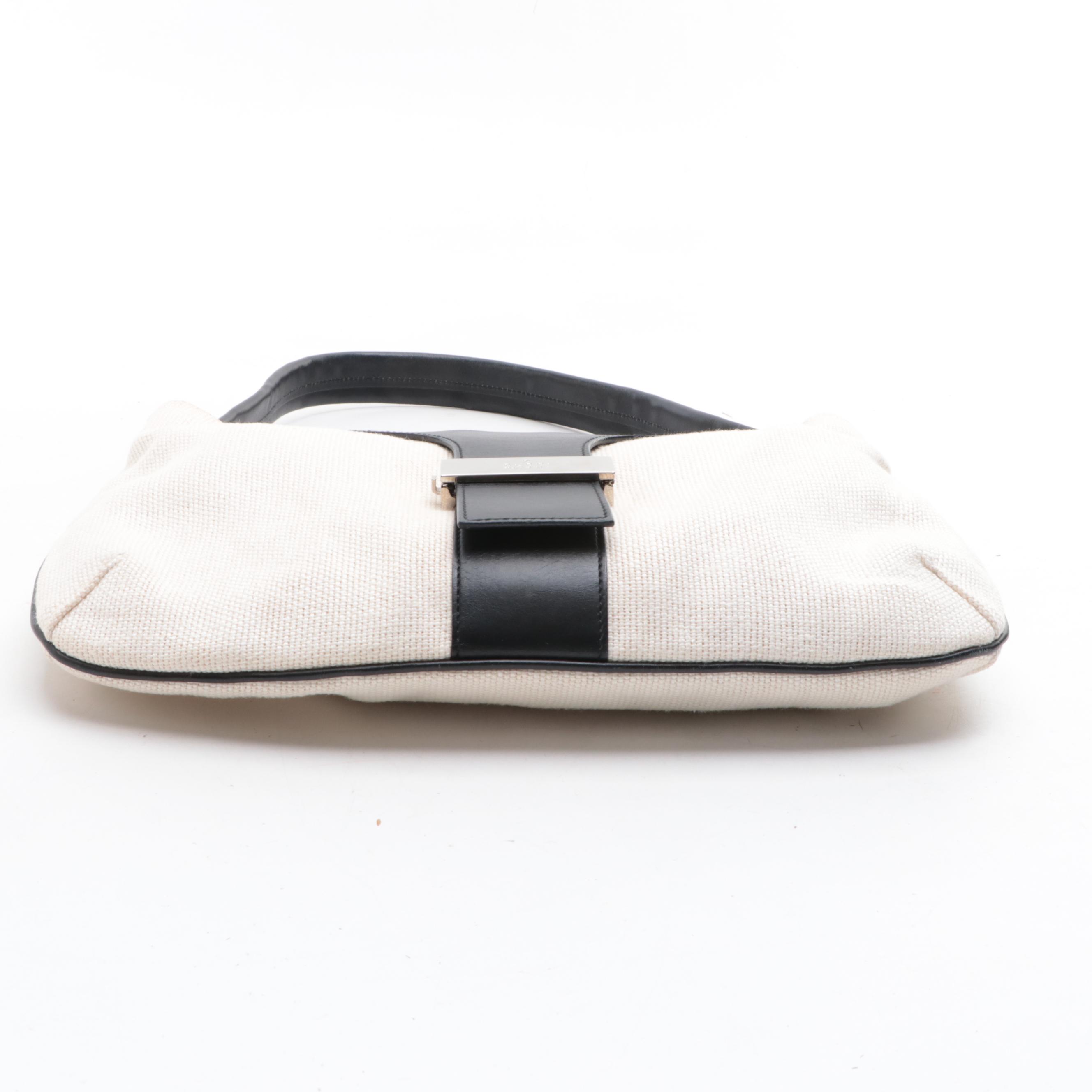 Gucci Canvas and Leather Shoulder Bag