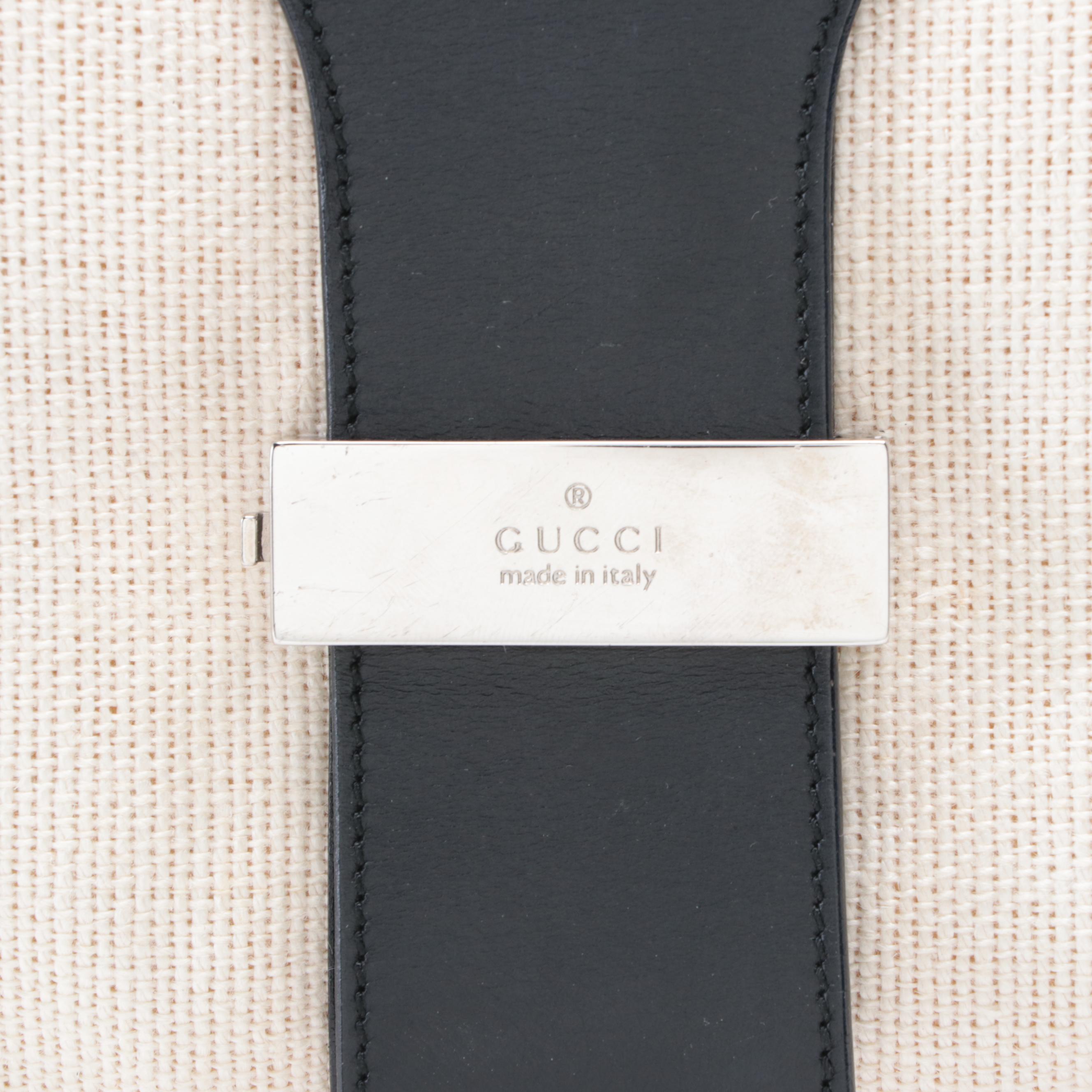 Gucci Canvas and Leather Shoulder Bag