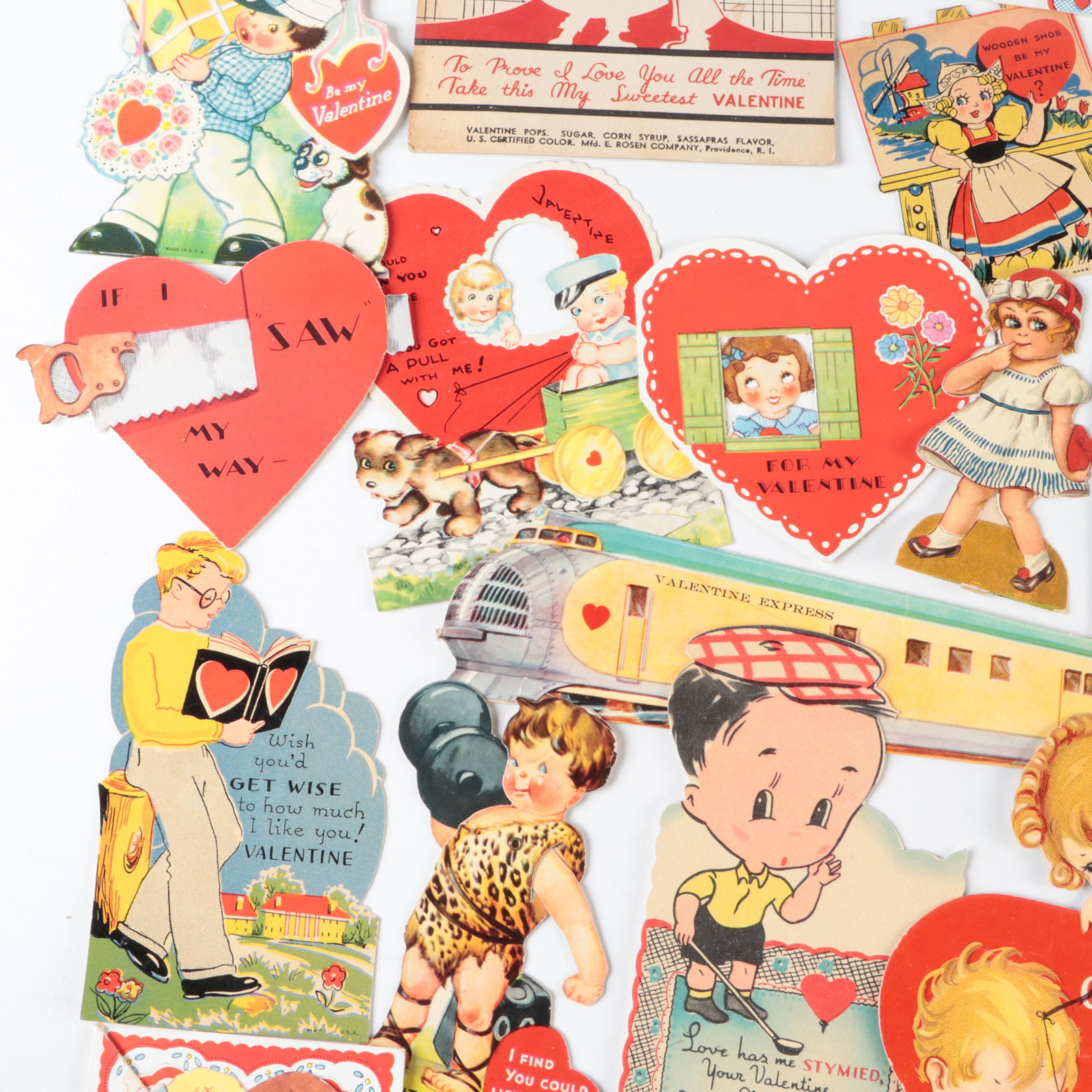 E. Rosen Company with Other Valentine's Day Cards, Early to Mid-20th Century