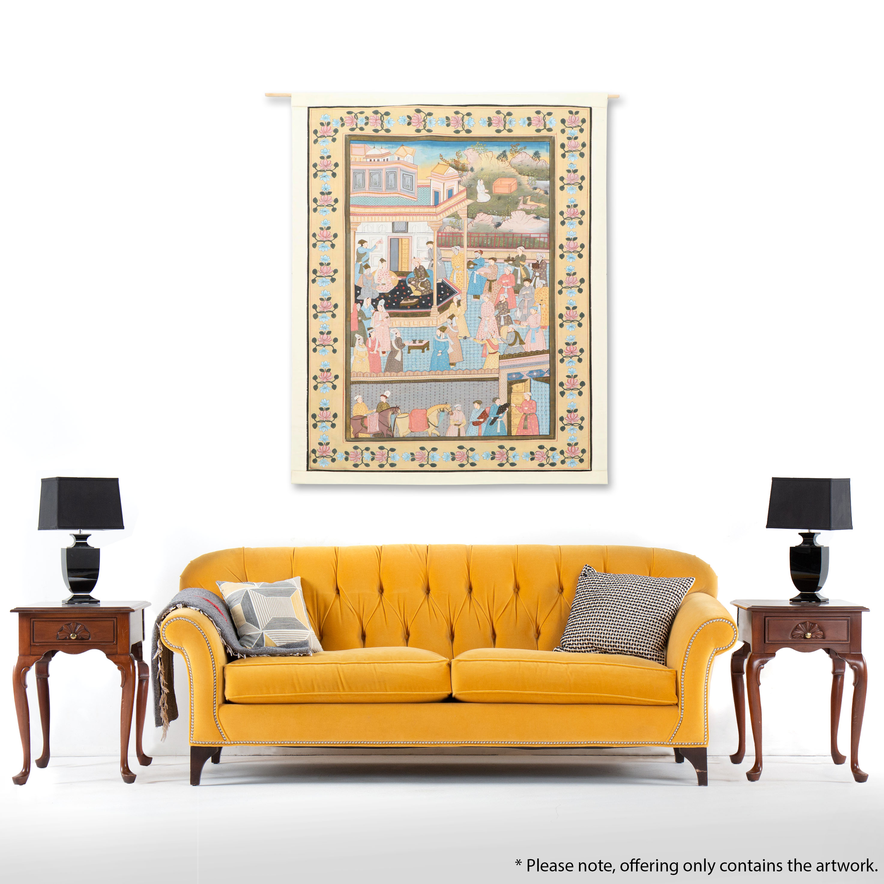 Indian Mughal-Style Gouache Painting