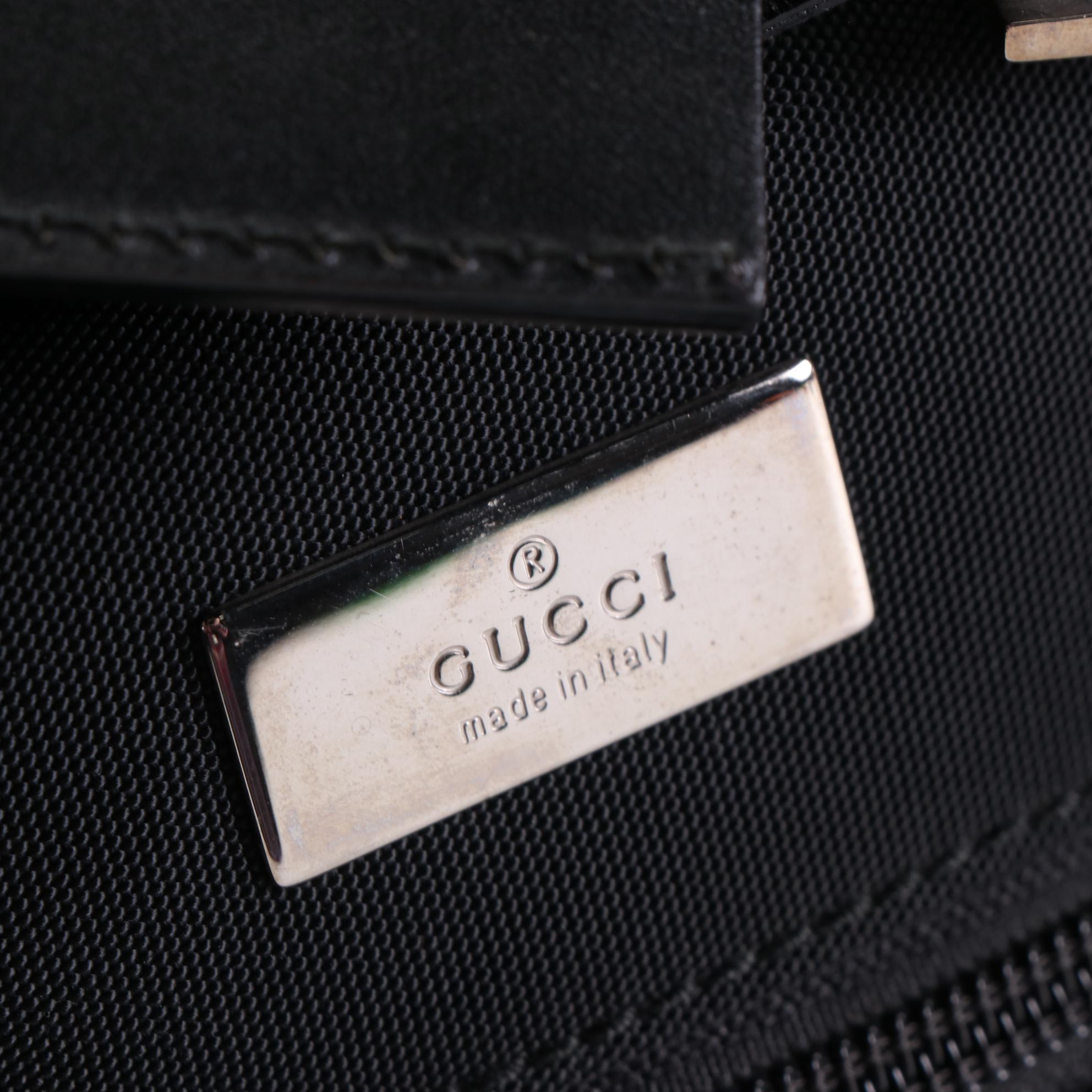 Gucci Weekender Travel Bag in Nylon Canvas and Leather