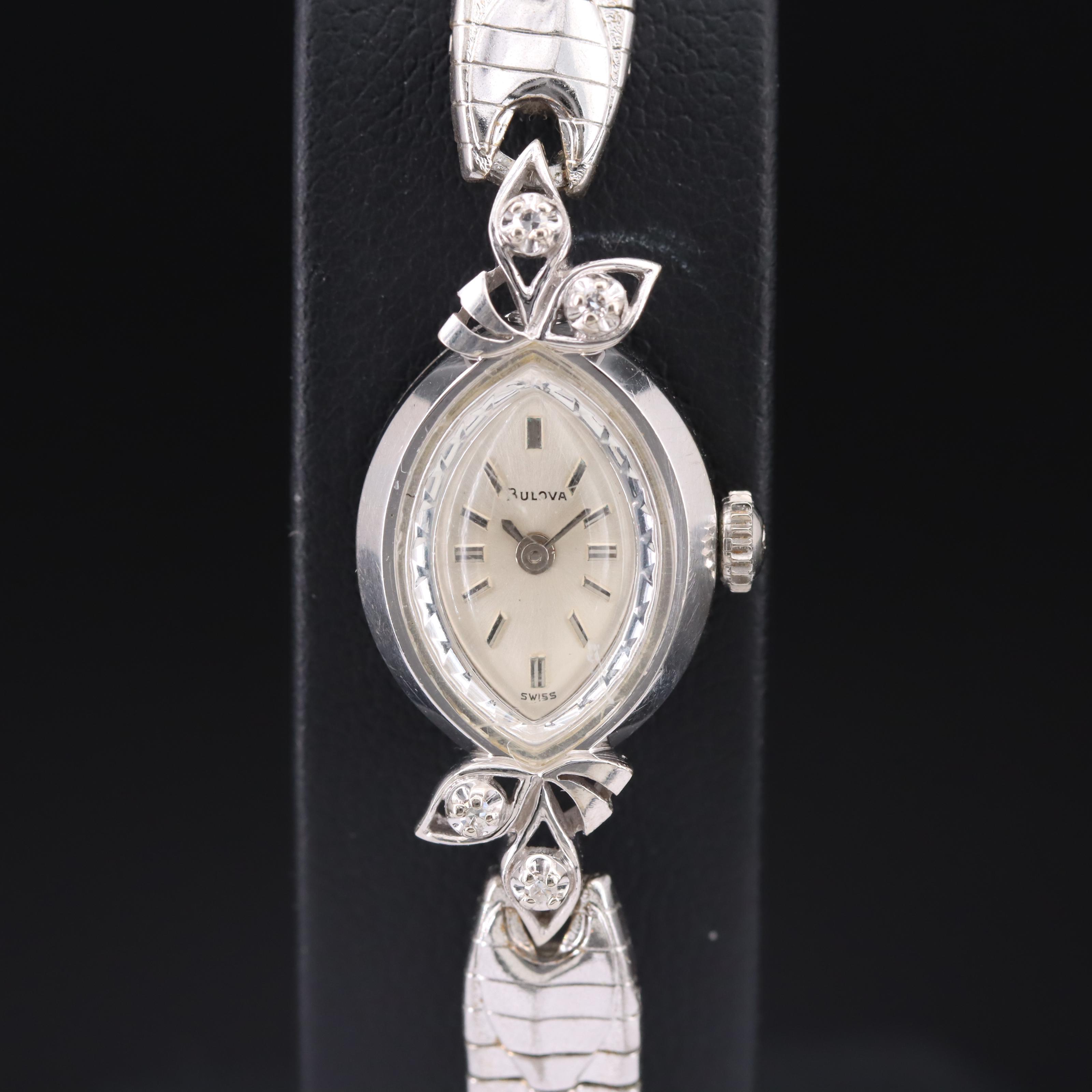 14K Bulova Diamond Watch