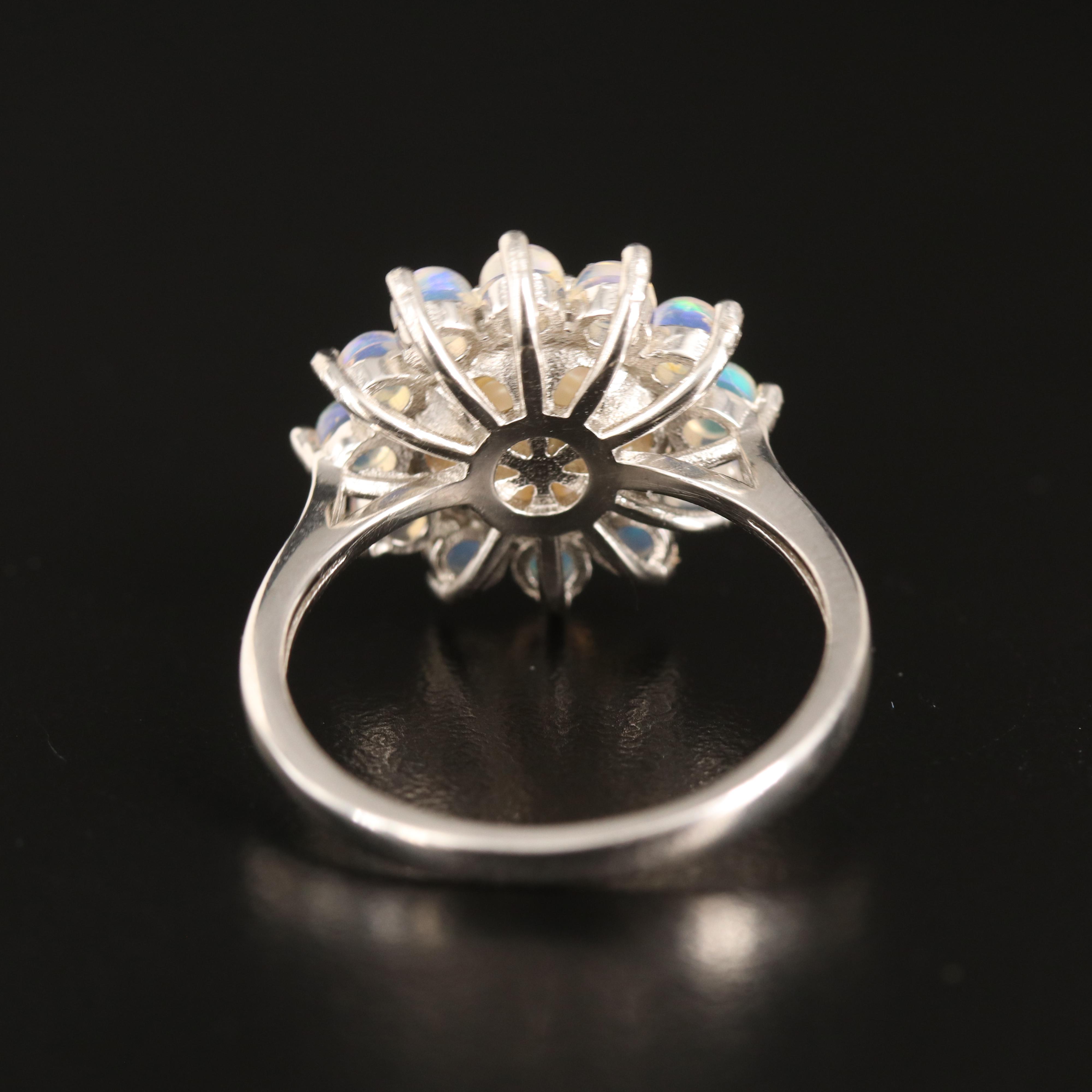 Sterling Pearl and Opal Ring